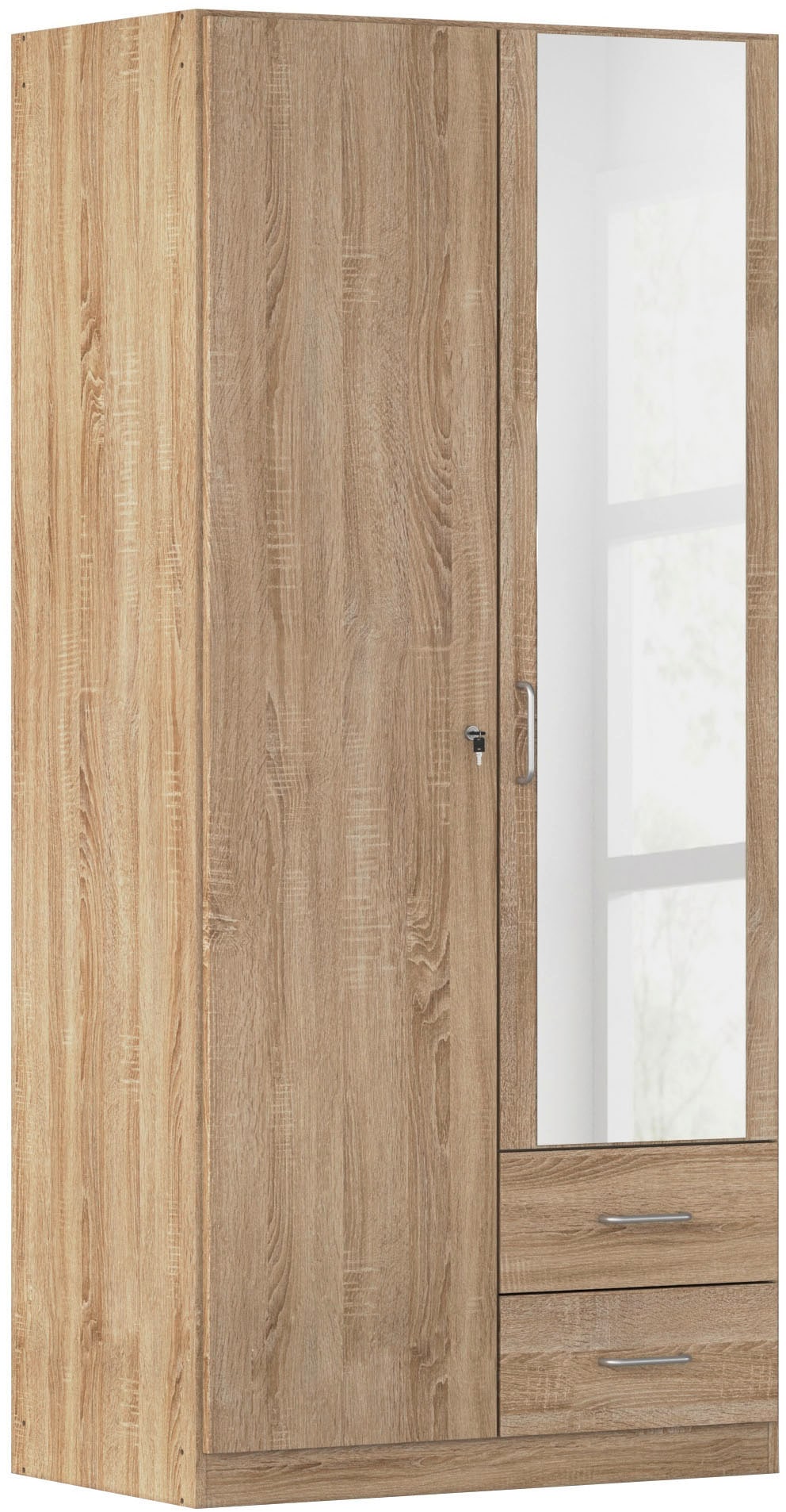 rauch Kleiderschrank »Schrank Garderobe Garderobenschrank Putzschrank Wäscheschrank BERGHEIM« Breiten 91/136/181 cm, Höhe 197 cm,  2 Aussenschubladen, Tür/en abschliessbar je 2 Schlüssel MADE IN GERMANY