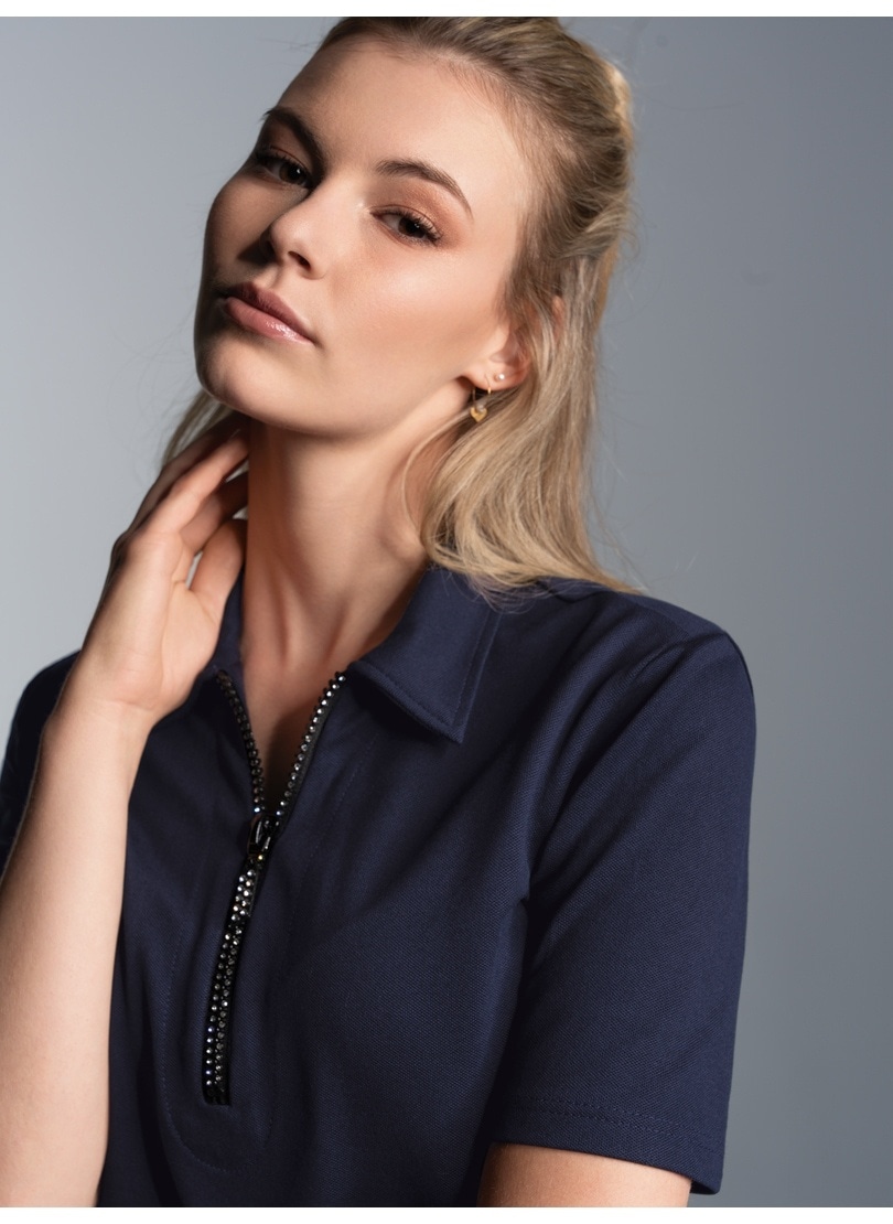 Image of Trigema Poloshirt "TRIGEMA Slim Fit Poloshirt mit Kristallsteinen" 1 Stk.