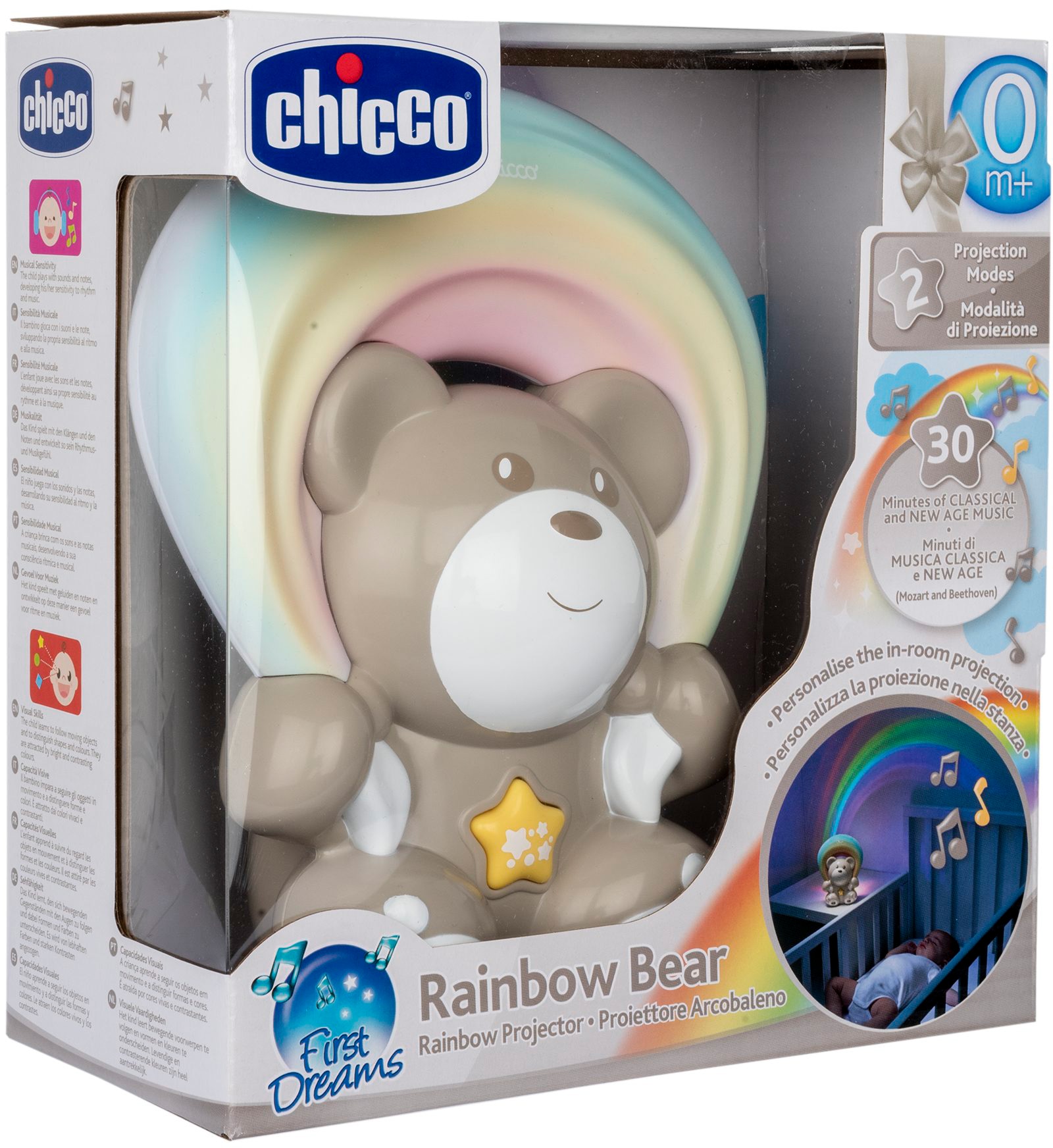 Chicco Nachtlicht »Regenbogenprojektor Bär, Neutral«, mit Melodien