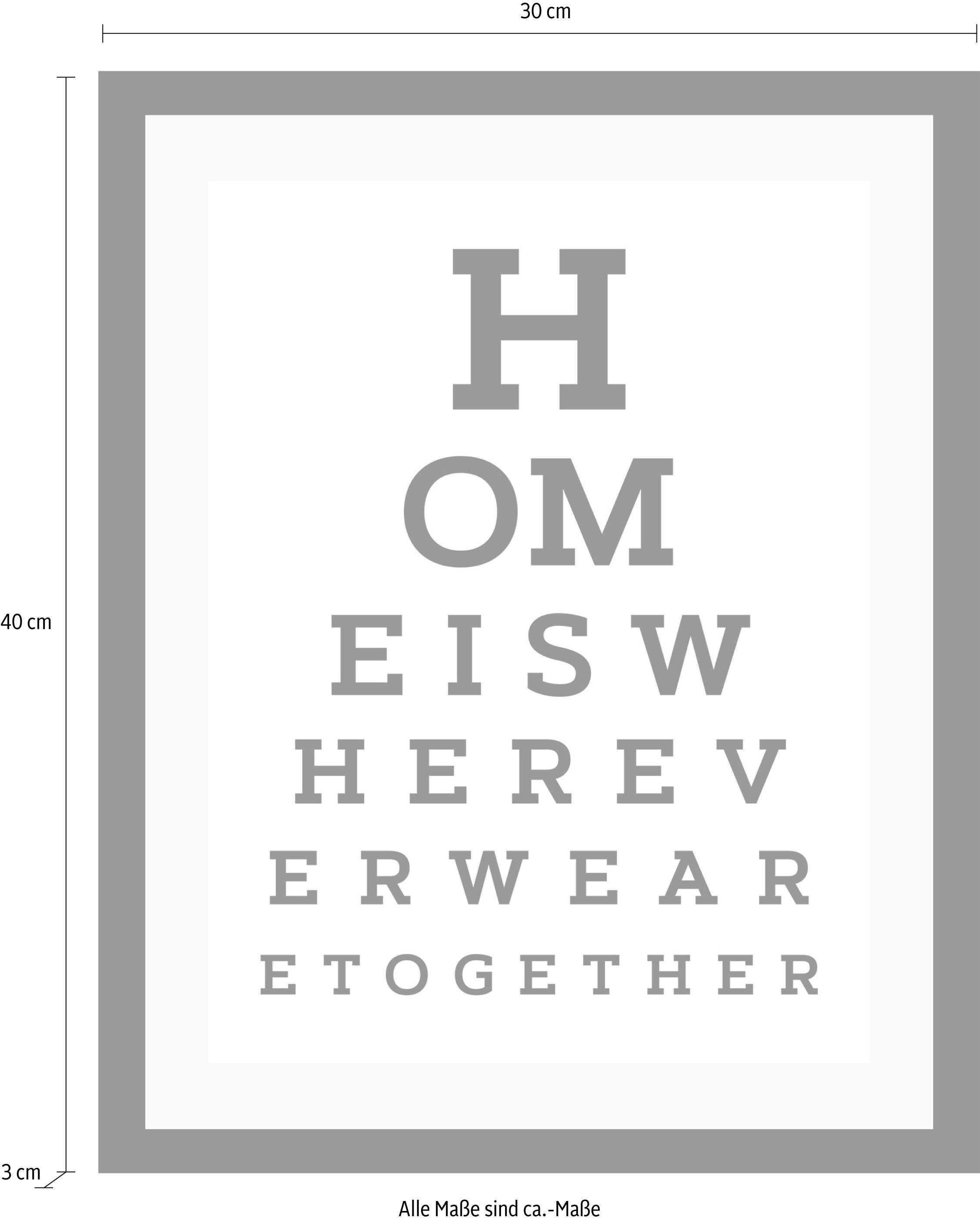 queence Image »Zuhause« HD Premium Poster-Druck inkl. Holzrahmen