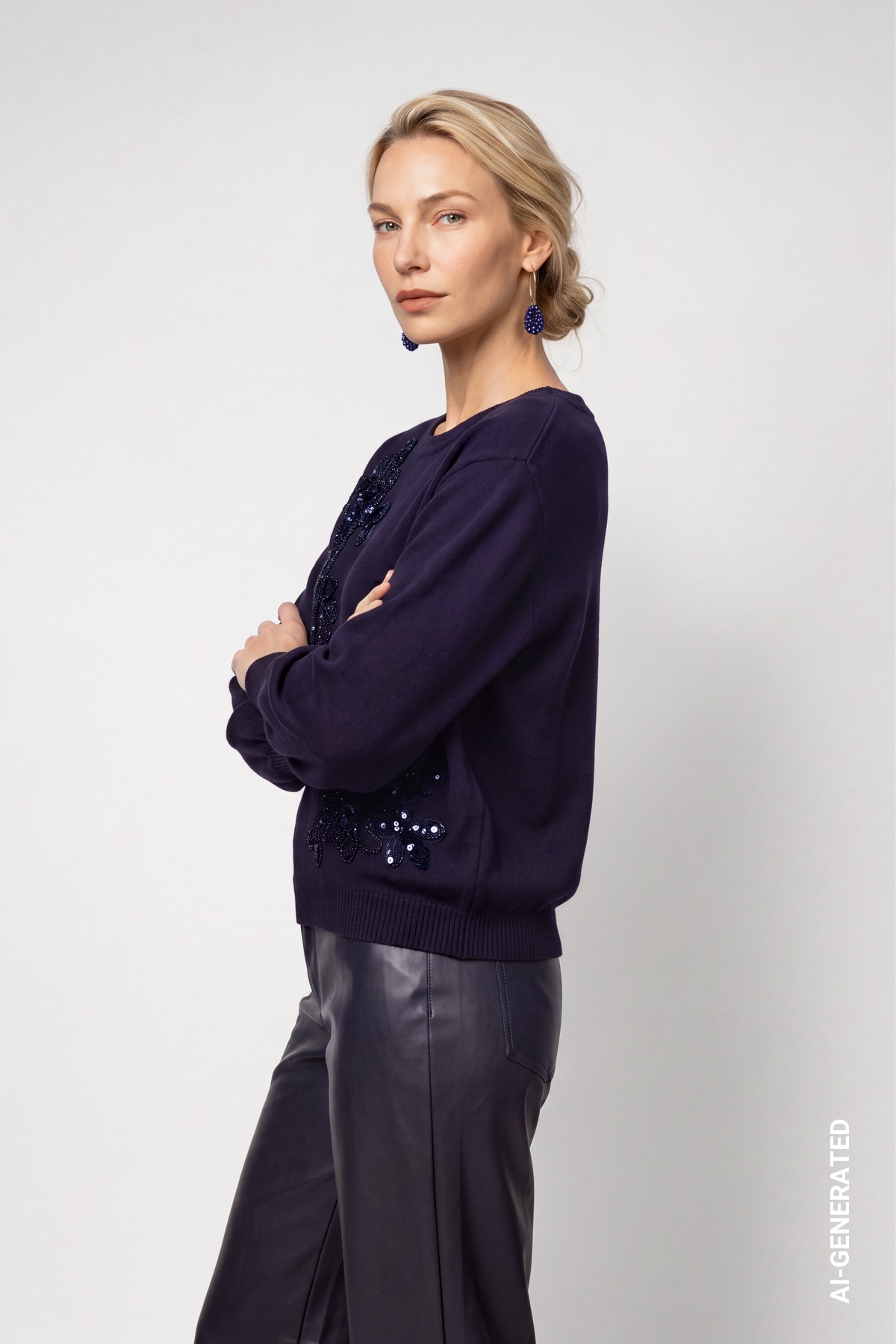 Monari Strickpullover »Pullover Schmuckapplikation« Regular fit mit Schmuckdetails