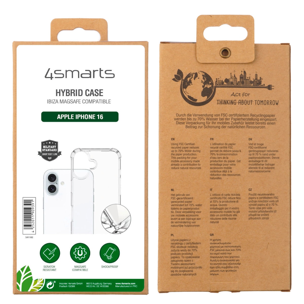 4smarts Handyhülle »Hybrid Case Ibiza für Apple iPhone 16«, Backcover, Schutzhülle, Handyschutzhülle, Case, Schutzcase, stossfest