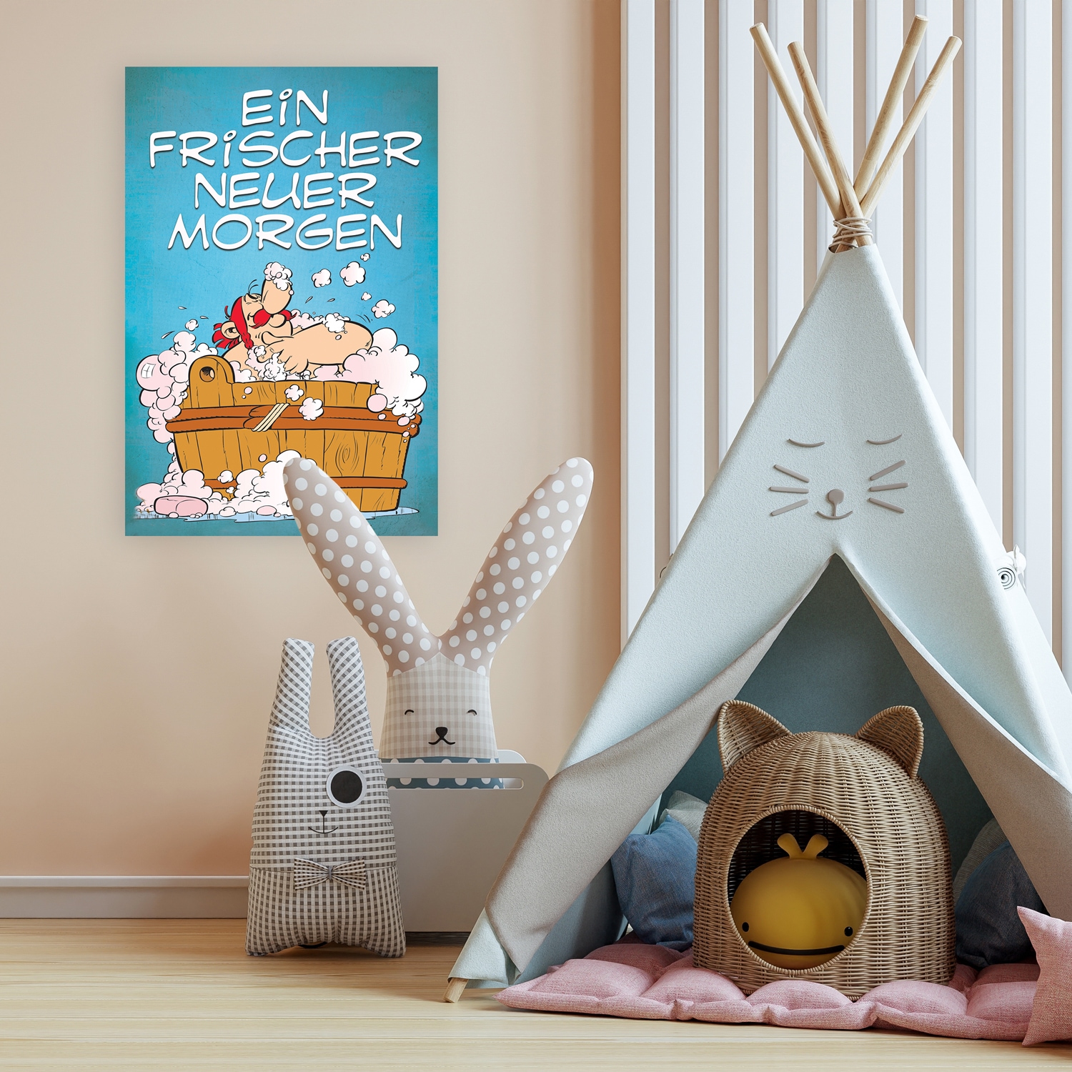 LuckyLinde Leinwandbild »Obelix Ein frischer neuer Morgen« Fantasy | Figuren | Film | Filmfiguren 1 Stk. tlg. Canvasbild Wanddeko Bild zum Film "Kampf der Häuptlinge"