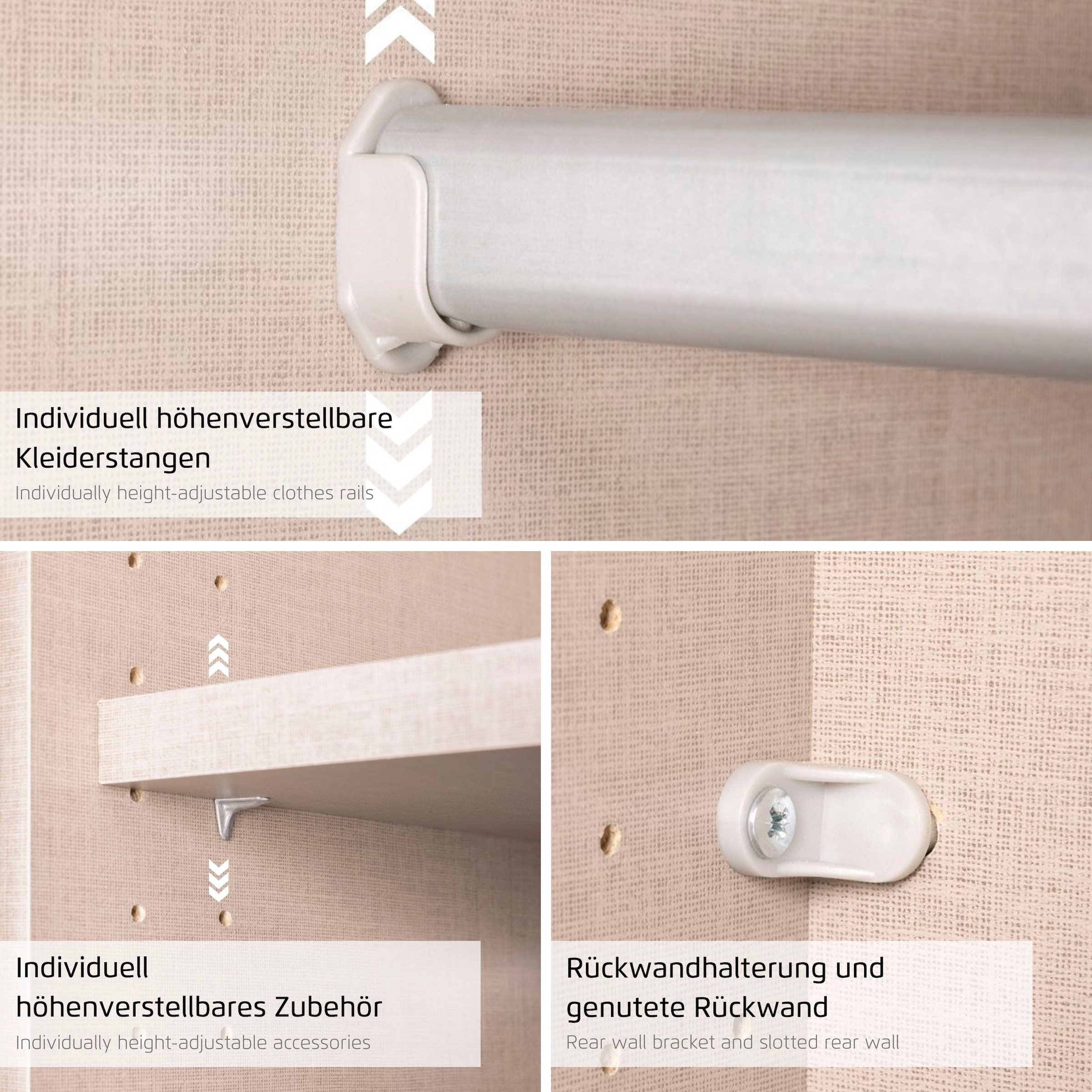 rauch Kleiderschrank »Mehrzweckschrank Aktenschrank Möbel Mietswohnung Schlafzimmer KOLUNA« 3 Ausstattungen BASIC/CLASSIC/PREMIUM (inkl. SOFT-CLOSE-FUNKTION),  Breiten 203/271/315/360 cm Höhen 210/229 Glas-Front MADE IN GERMANY