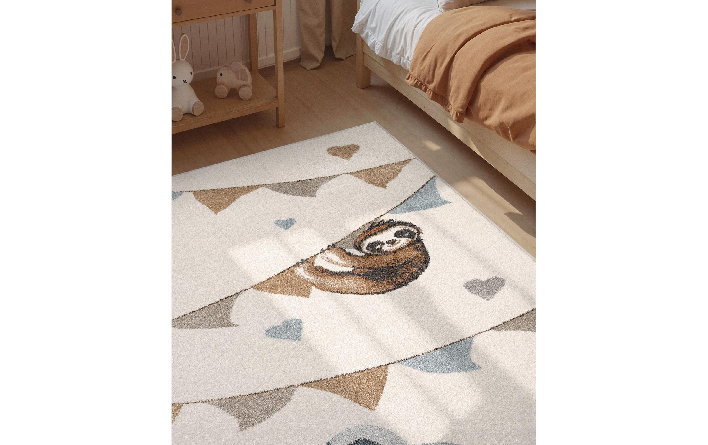 Villeroy & Boch Tapis pour enfants »Walk like an Elephant Rainbow Party Teppich« Rectangulaire 9 mm Höhe Spielteppich weich, Kinderzimmer, Boho Kids Spielunterlage, Tieremotiv
