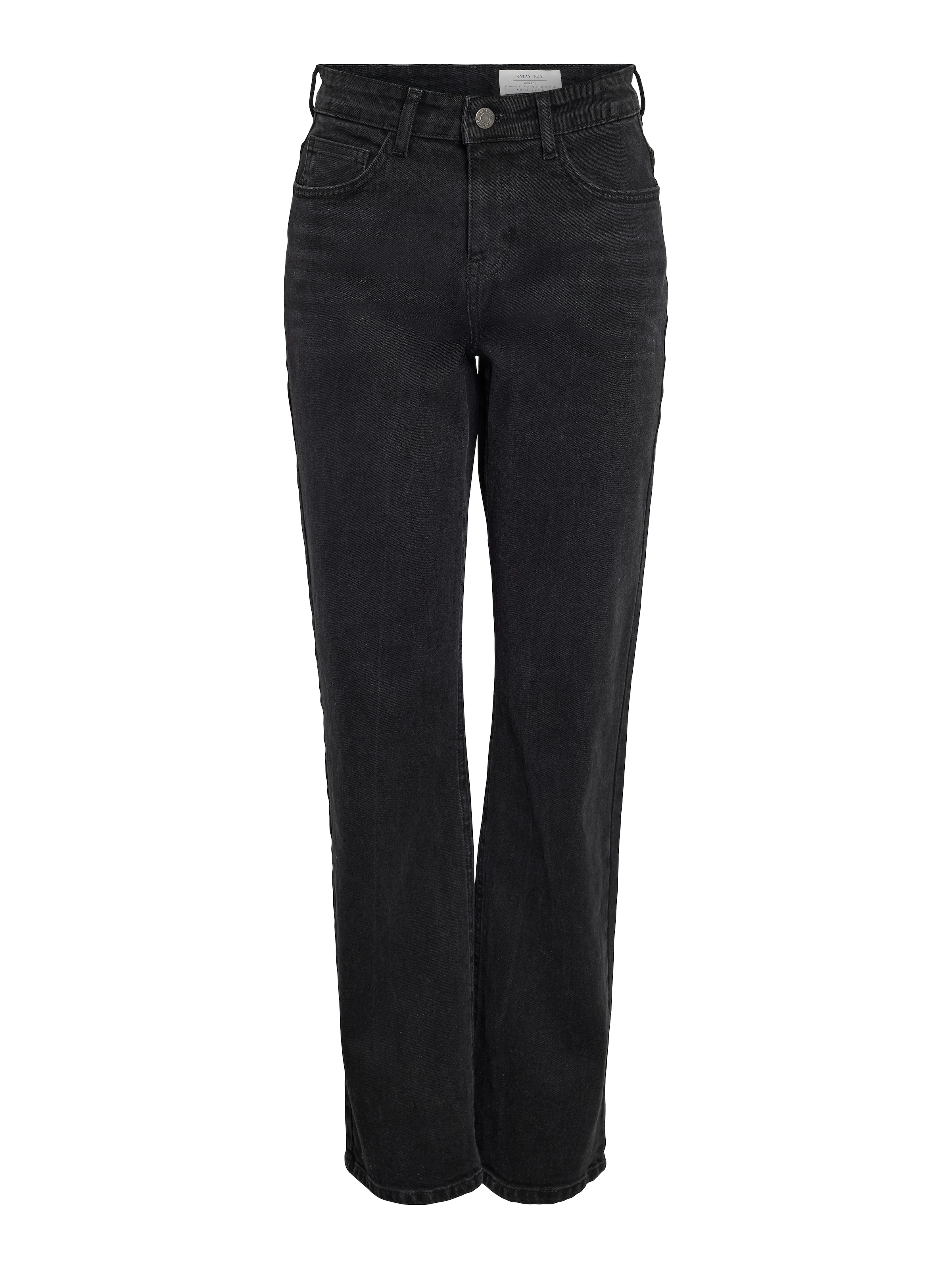 Noisy may High-waist-Jeans »NMMONICA HW STRAIGHT JEAN BLACK NOOS«