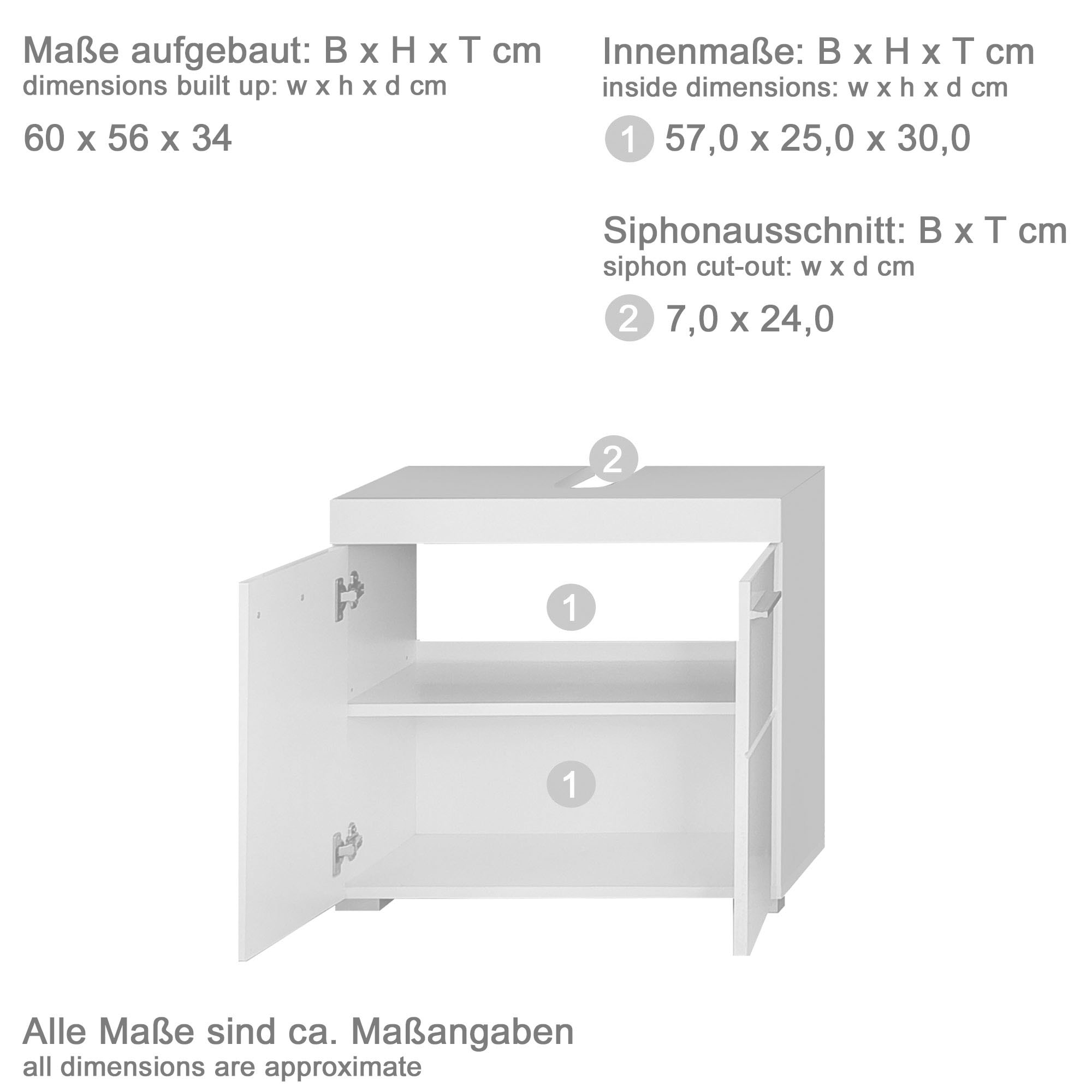 INOSIGN Badmöbel-Set »Avena«, (Set, 5 St.), Badezimmermöbel in verschiedenen Farben - Masse (B/T/H) 163/34/190 cm