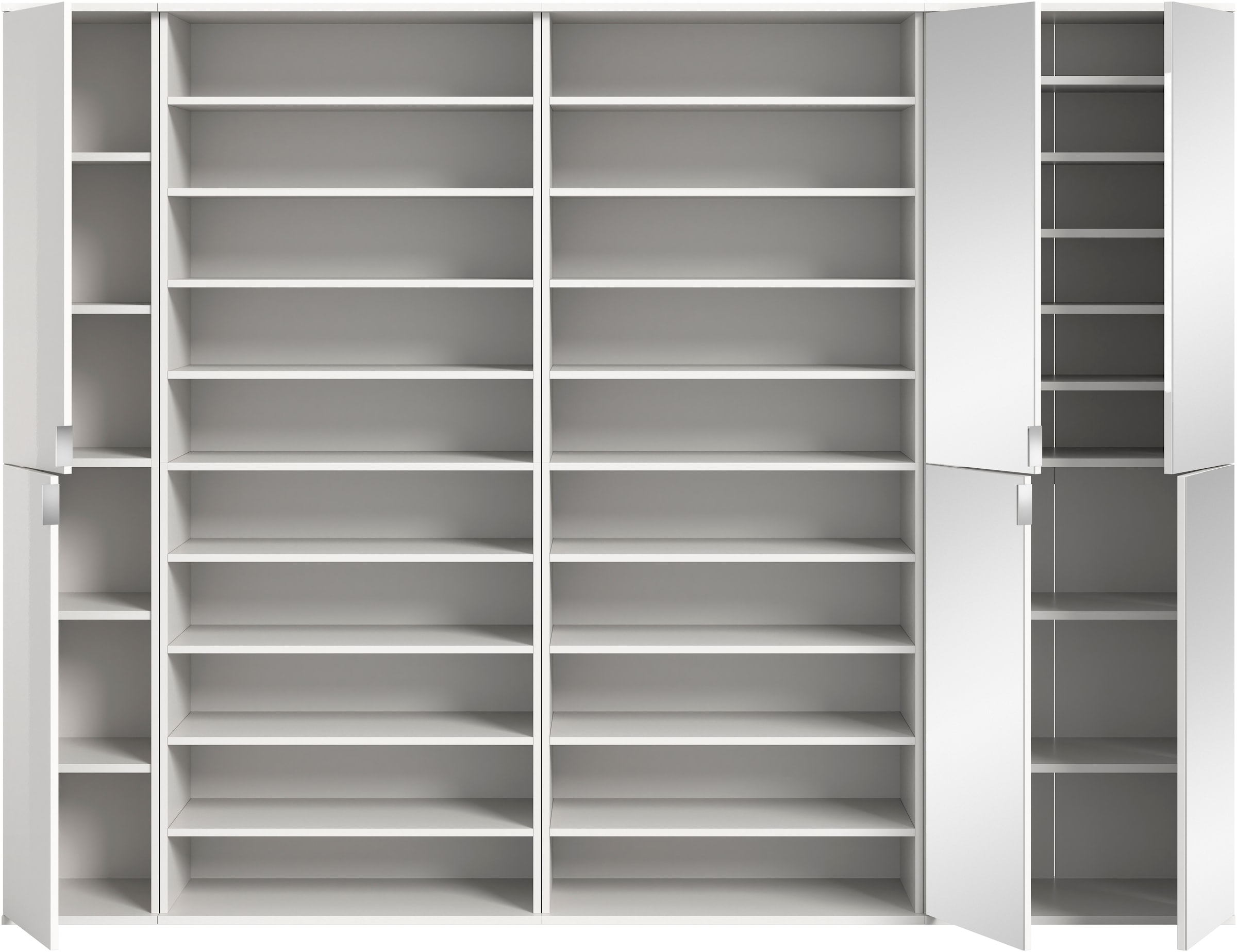 INOSIGN Garderoben-Set »Trondheim, Garderobenset 4-tlg. Breite 232 cm,«, (4 St.), hochglanz, best. aus: Spiegelschrank, 2x Schuhregal, Schrank, Flur
