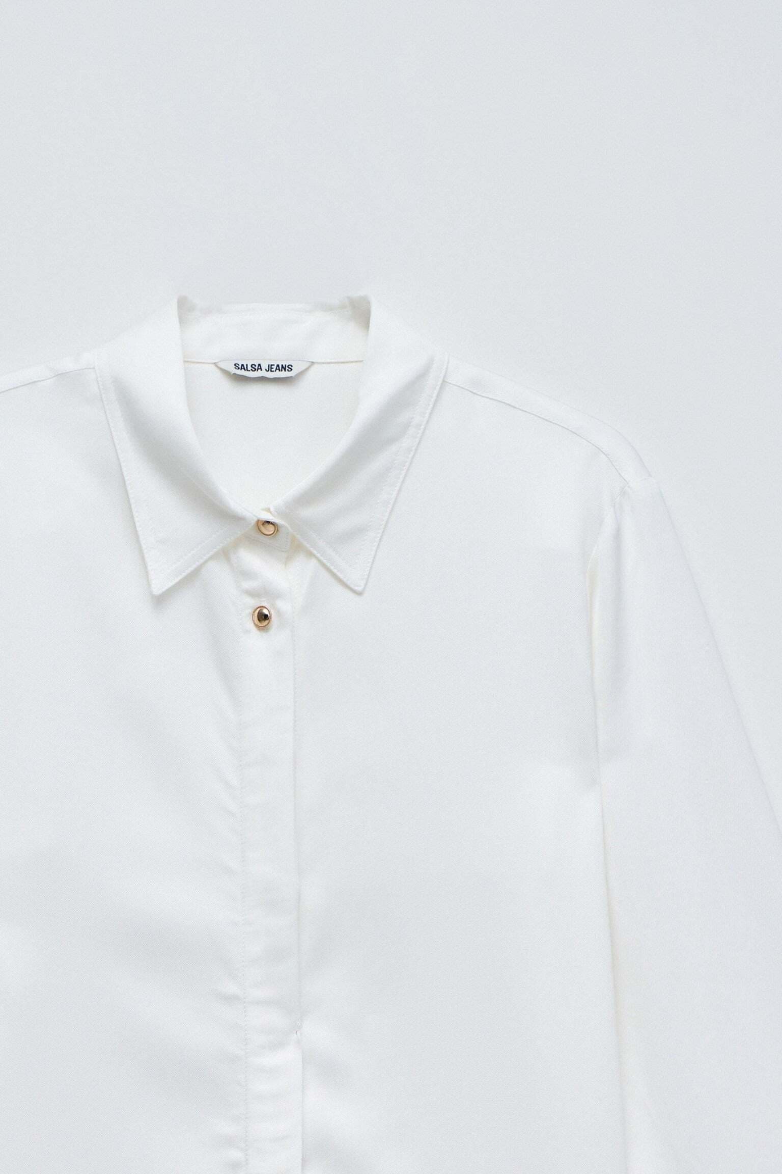 Salsa Langarmbluse »Salsa Jeans Langarmbluse Basic Shirt W/ Gold Buttons«