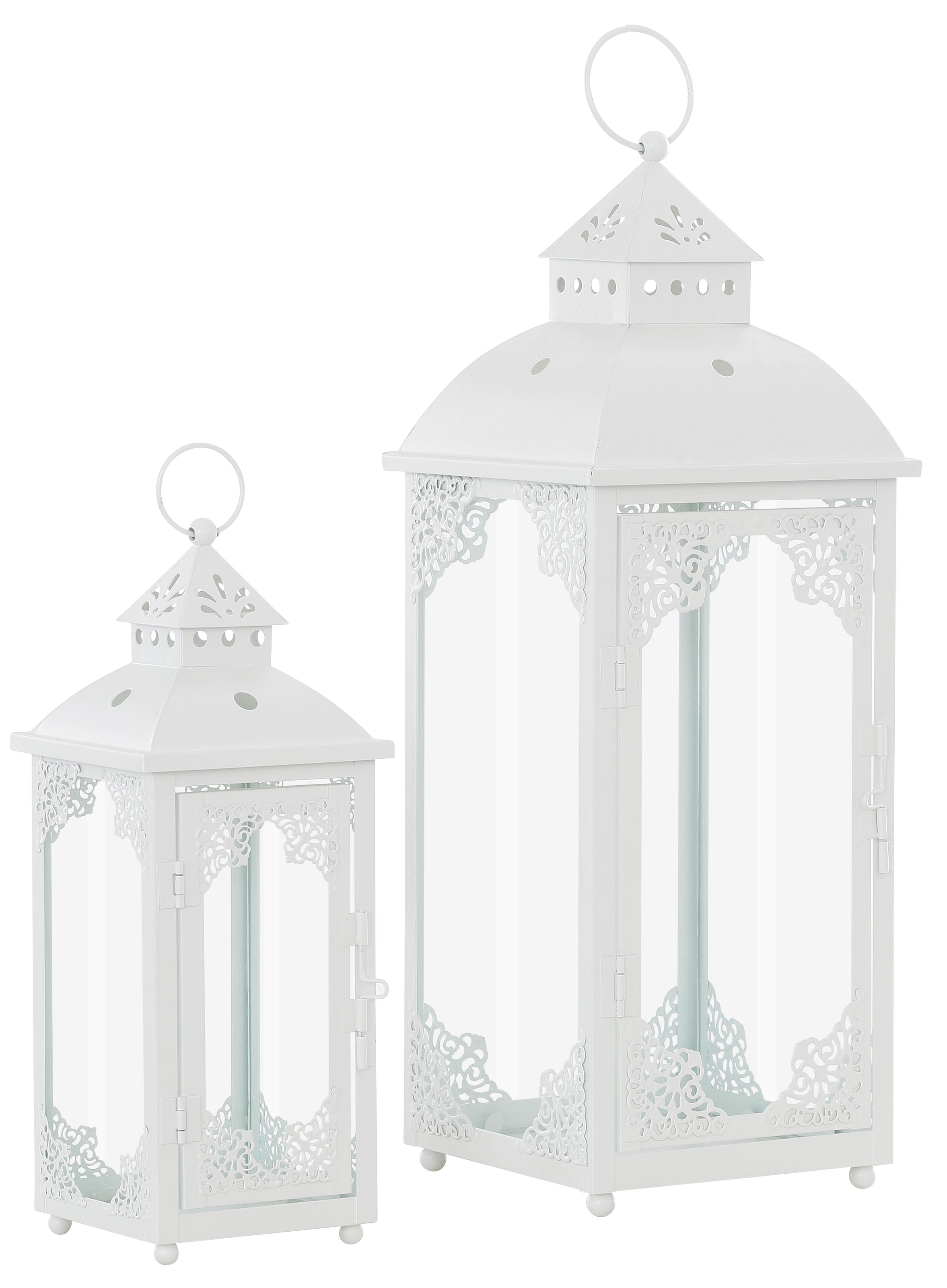 Image of Home affaire Kerzenlaterne "Weihnachtsdeko" Windlichter mit filigranen Ornamenten aus Metall, weiss lackiert