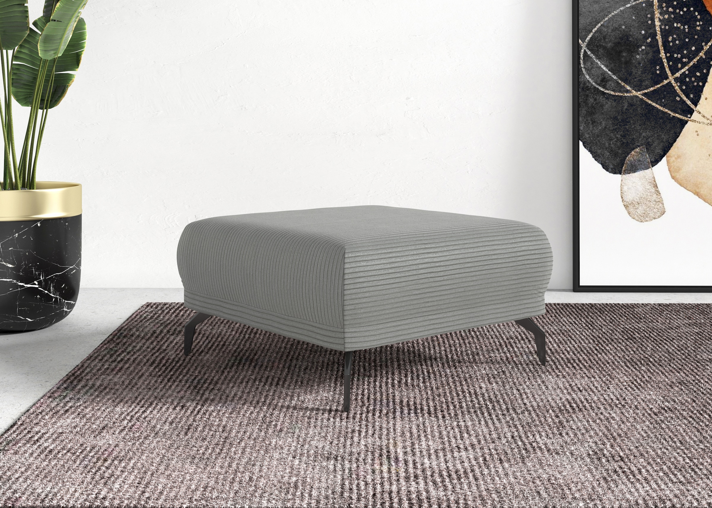 Image of Home affaire Hocker "Coco" Cord-Bezug in 2 Ausführungen, Füssen 15 cm hoch