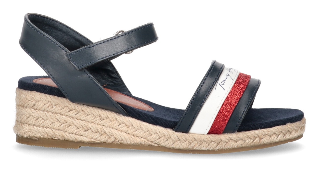 Image of Tommy Hilfiger Riemchensandale »ROPE WEDGE SANDAL«, mit typischen Tommy Streifen bei Ackermann Versand Schweiz