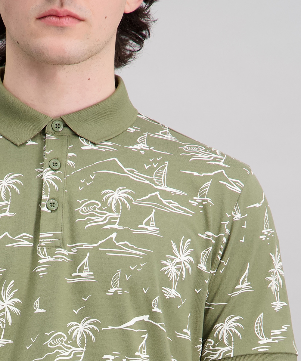 Image of Pioneer Authentic Jeans Poloshirt "Maritim Jersey" mit All-Over Print