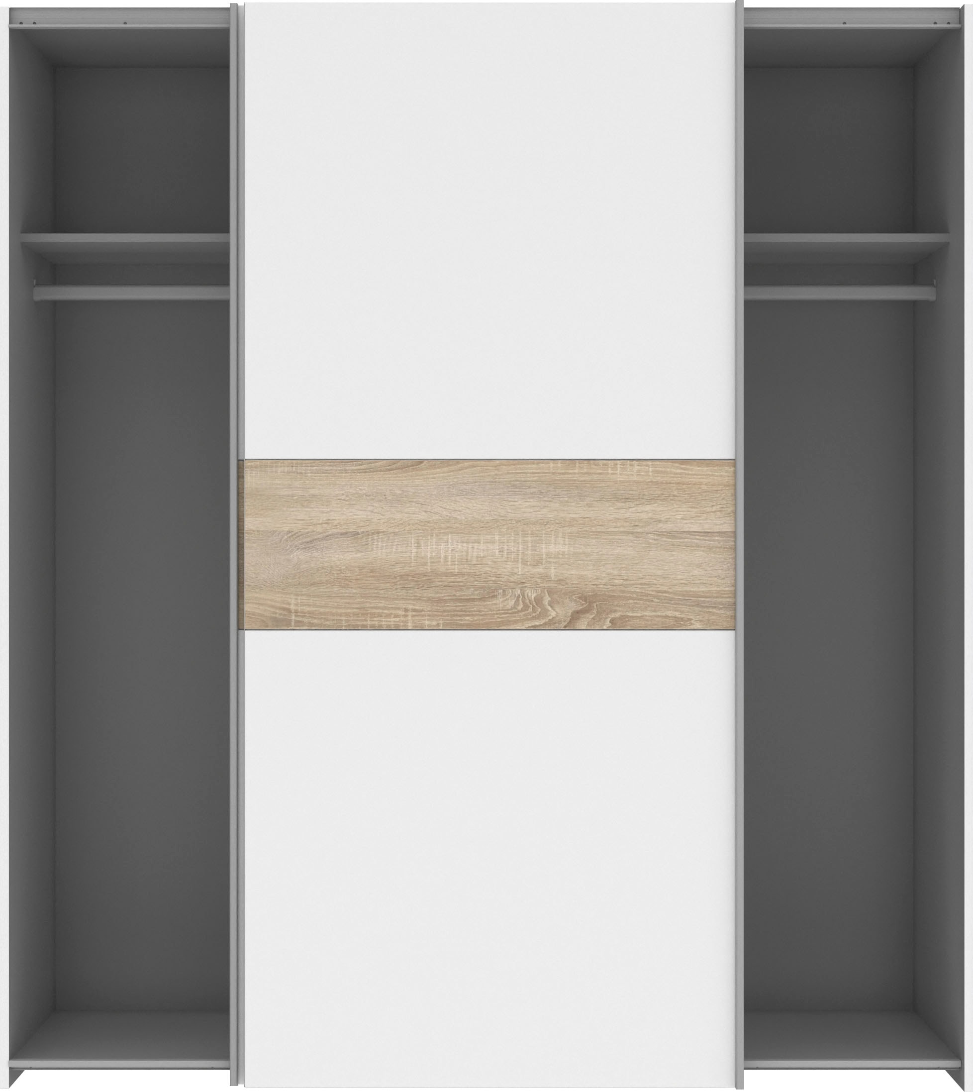 FORTE Schwebetürenschrank »Longline, Made in Europe, 2 Schiebetüren, modernes Design« melaminbeschichtet