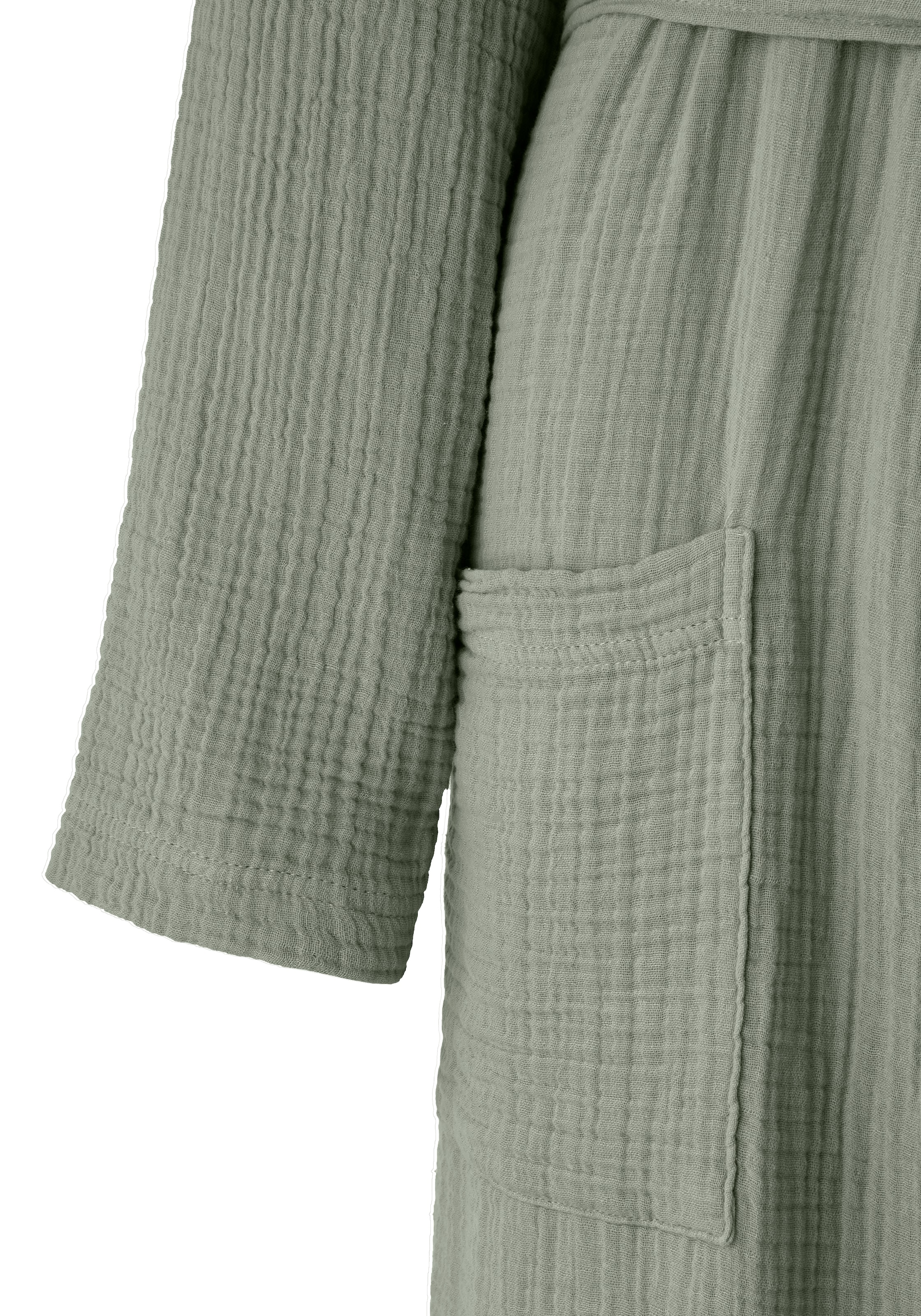 my home Peignoir de bain »Juna Musselin, ideal für Sauna & Spa, Hotelbademantel, Morgenmantel« 1 cuis tlg., modern, leichte Qualität, 100% Baumwolle