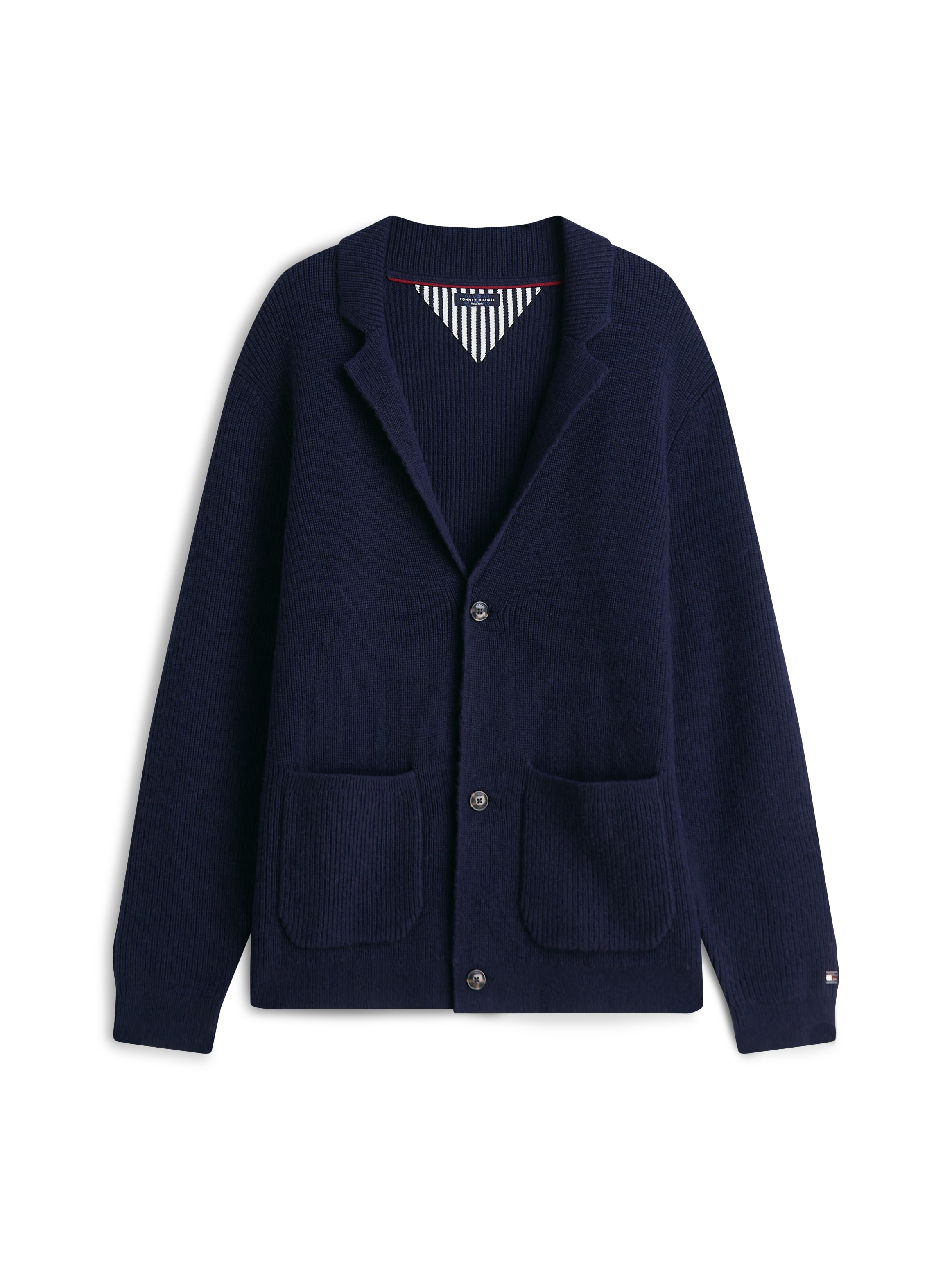 Tommy Hilfiger Cardigan »NY KNITTED CARDIGAN« aspect veste, coupe normale