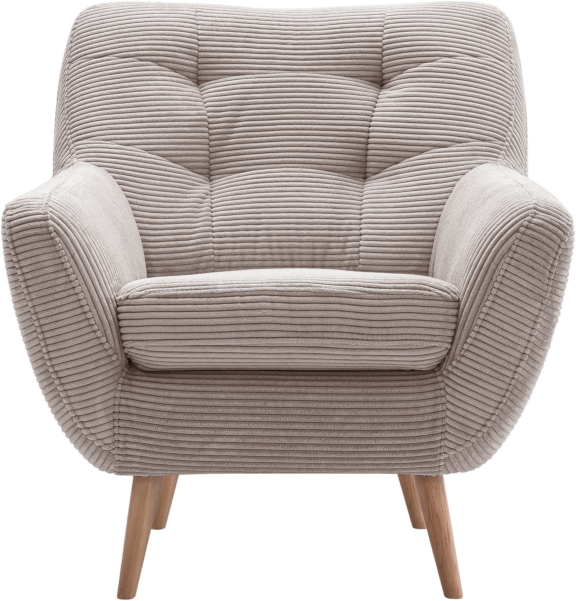 Image of exxpo - sofa fashion Sessel "Scandi, Loungesessel mit tollem Sitzkomfort, hochwertige Polsterung" bequem, hohe Holzfüsse