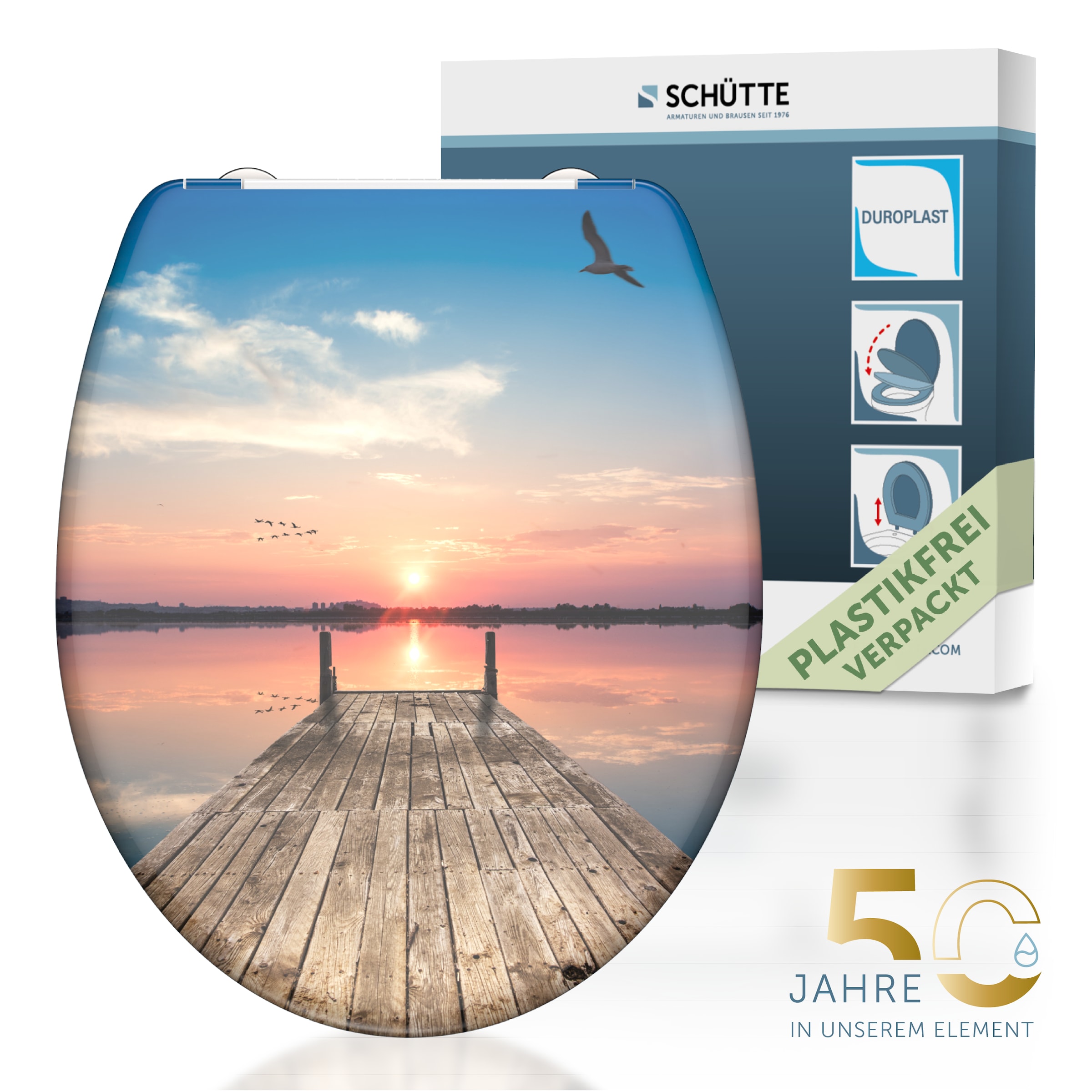 Image of Schütte WC-Sitz "SUNSET SKY" bruchsicher und kratzfest, Absenkautomatik, Standardmass