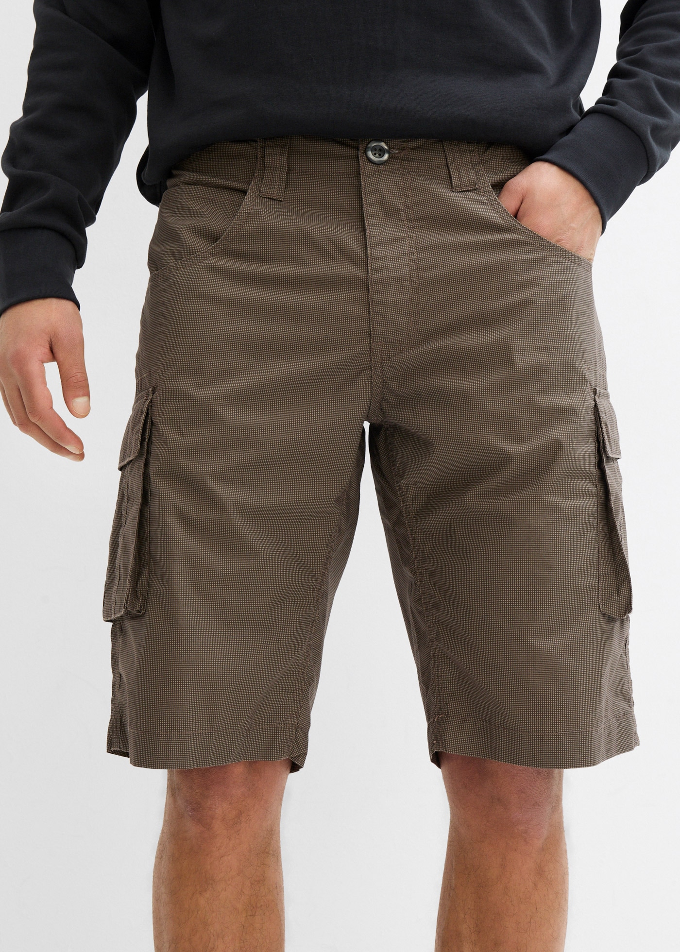 bonprix Cargobermudas  en coton, coupe décontractée, motif minimaliste, style décontracté