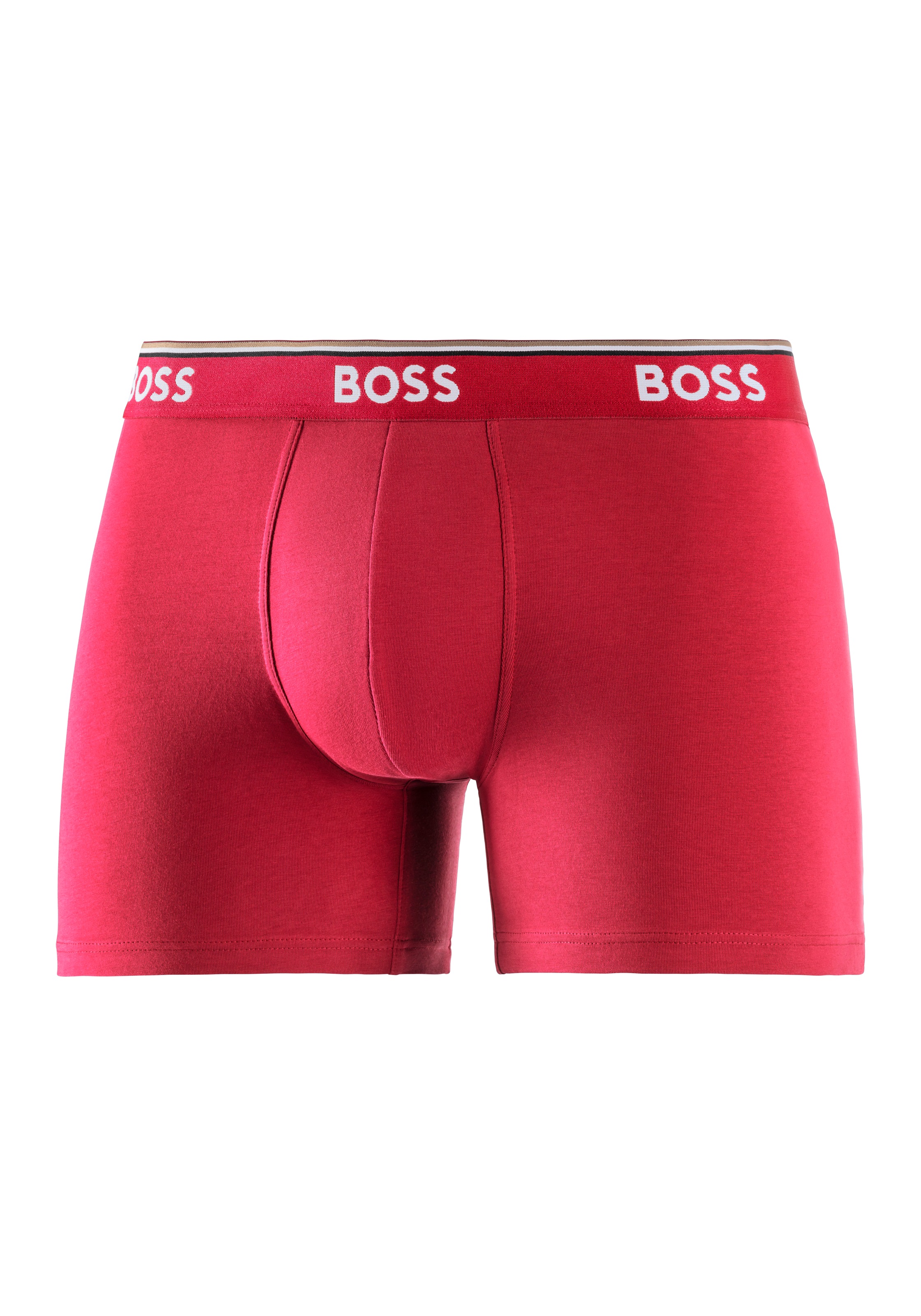 BOSS Langer Boxer »Brief 3 PACK«, mit farblich passendem Webbund