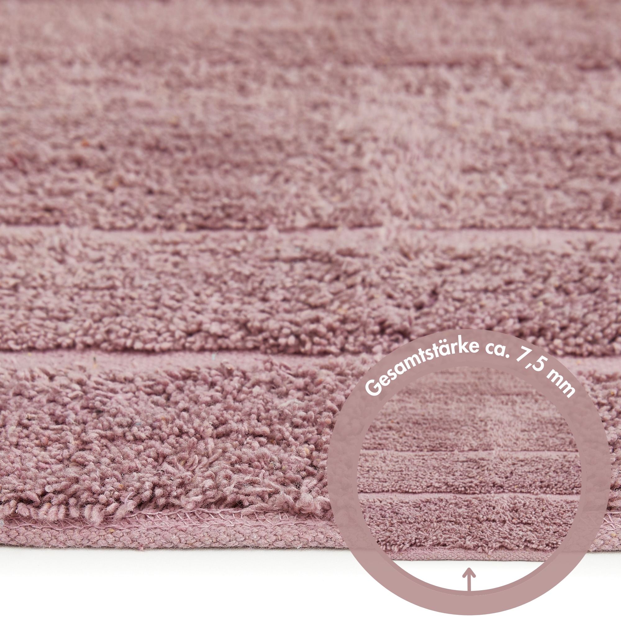 Andiamo Tapis de bain »Havanna, 50x80 cm« Höhe 7,5 mm Badteppich, Uni Farben, Hoch-Tief Effekt, verschiedene Designs