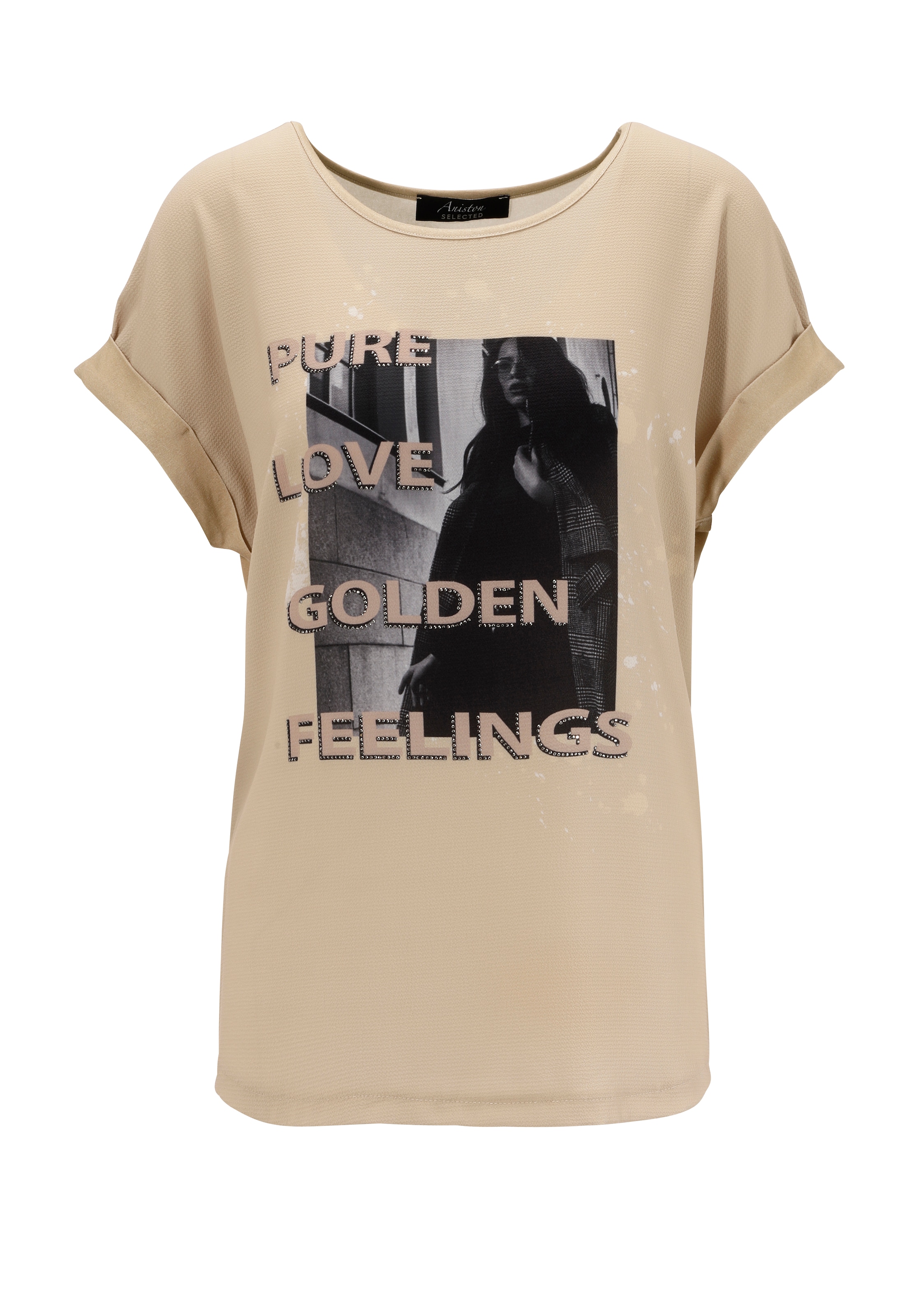 Aniston SELECTED Shirtbluse, mit Fotoprint und Glitzersteinen