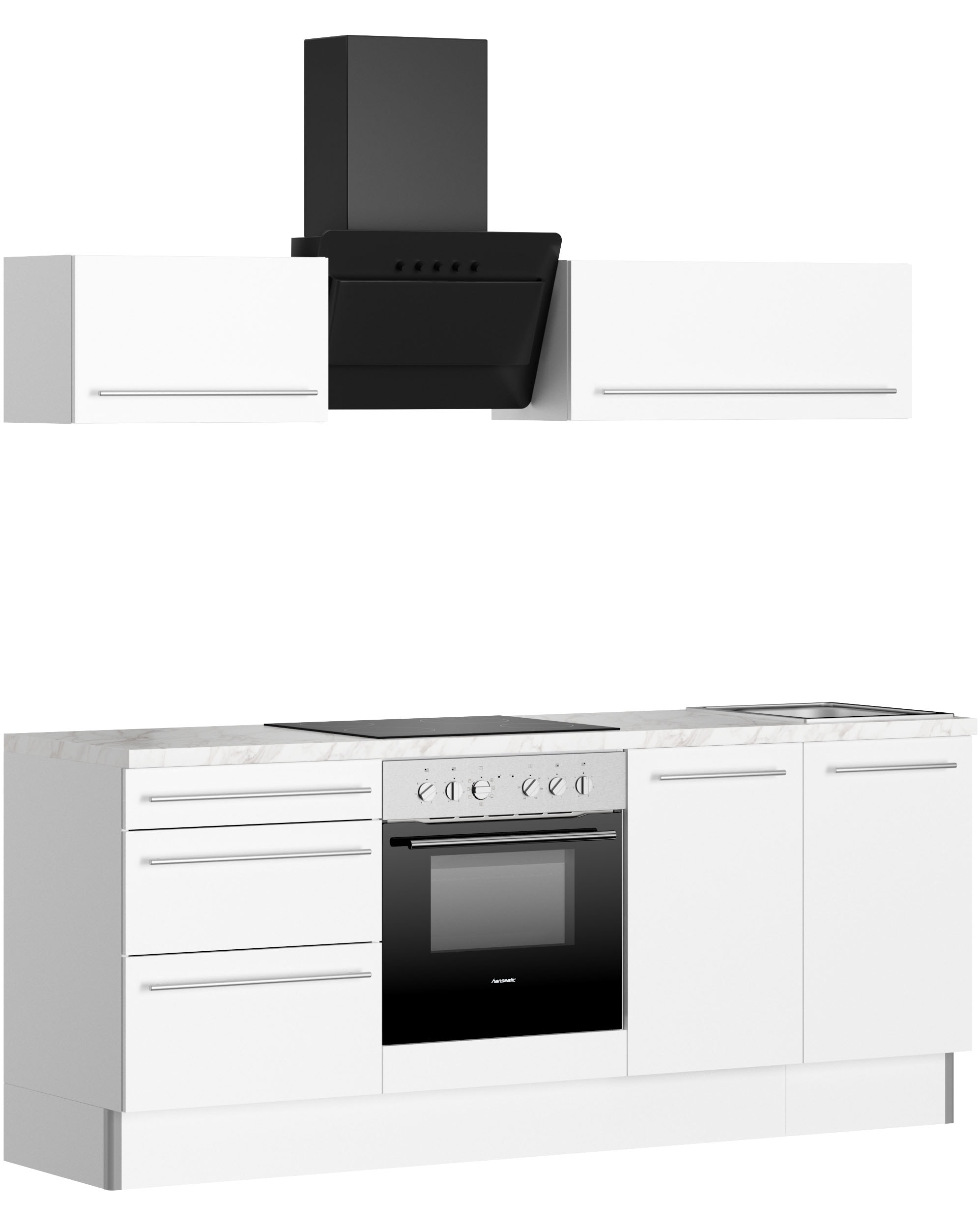 Image of KOCHSTATION Küche "KS-Bern2" Breite 210 cm, wahlweise mit E-Geräten, mit Klapphängeschränken