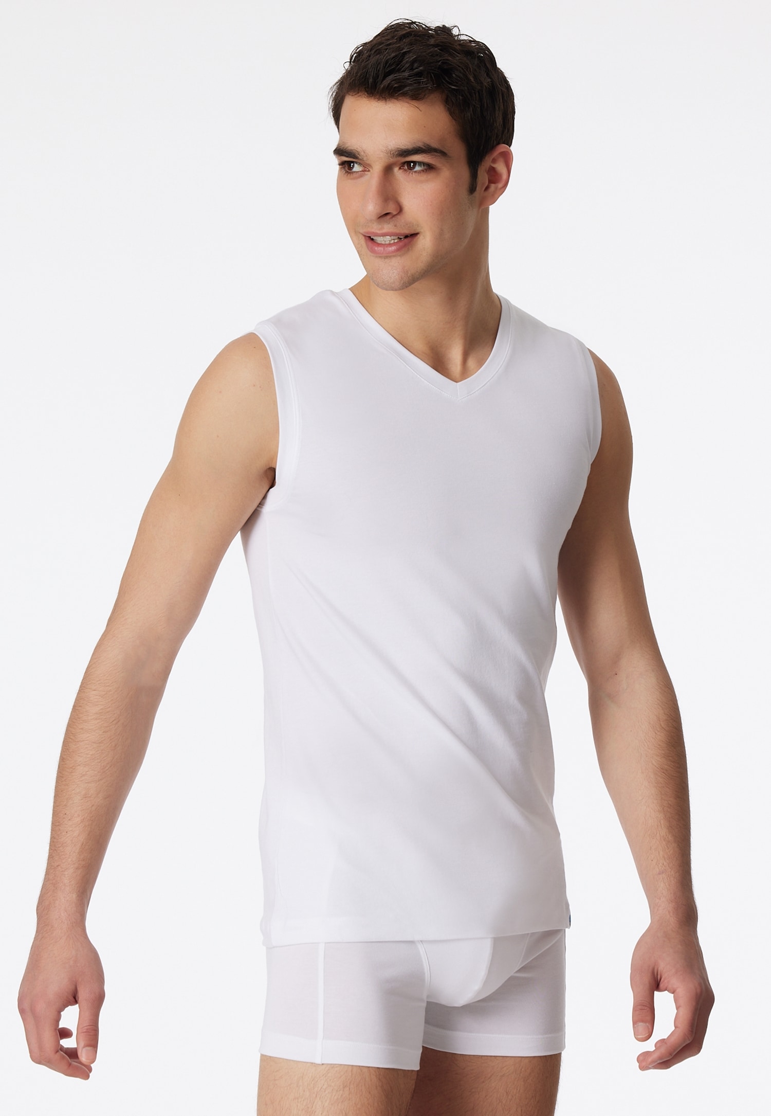 Image of Schiesser Tanktop "Long Life Cotton" mit V-Ausschnitt, Cotton-Mix