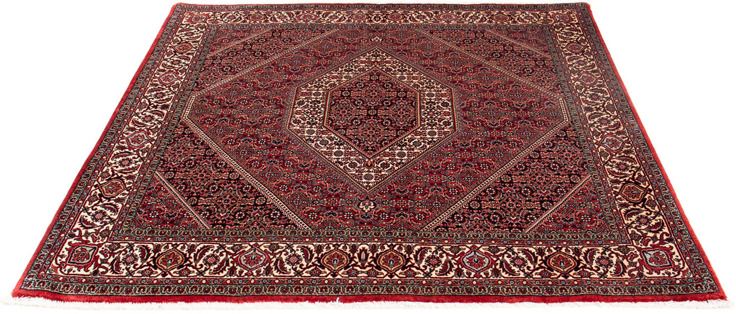 Image of morgenland Orientteppich »Perser - Bidjar quadratisch - 152 x 148 cm - dunkelrot«, quadratisch, 15 mm Höhe, Wohnzimmer, Handgeknüpft, Einzelstück mit Zertifikat bei Ackermann Versand Schweiz
