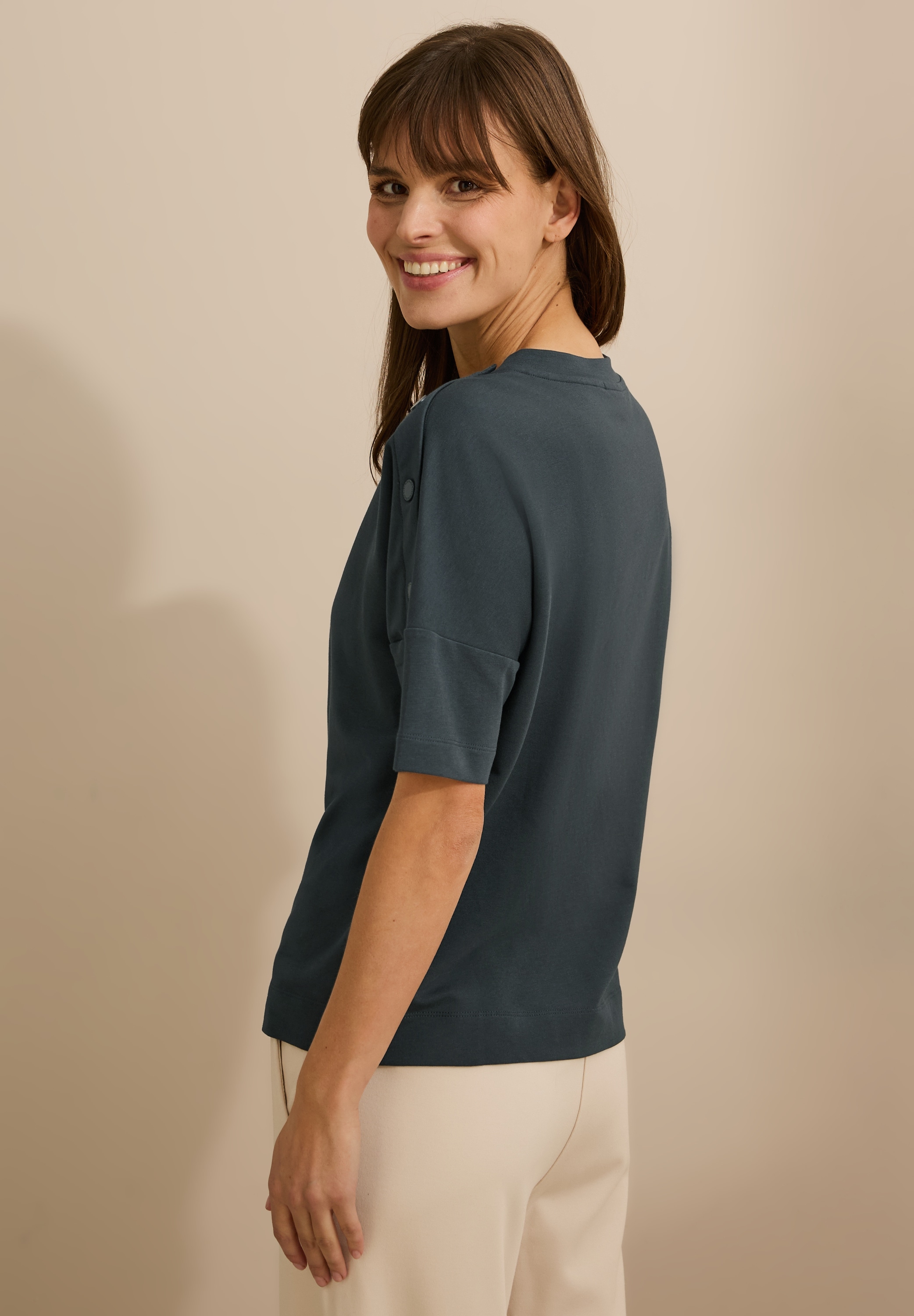 Cecil T-Shirt, mit Knopfdetail