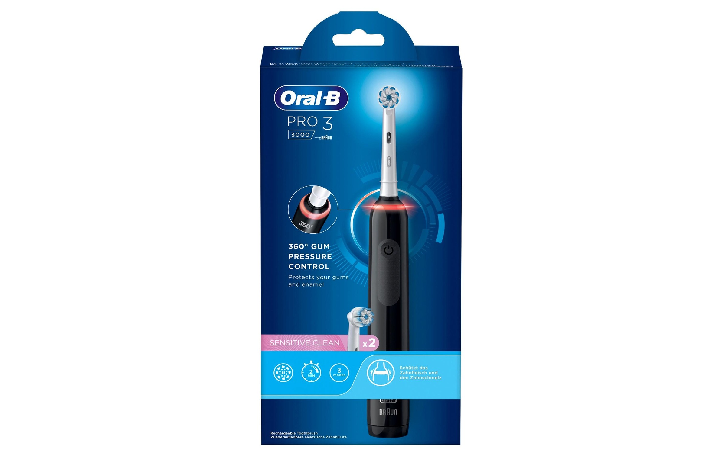 Oral-B Elektrische Zahnbürste »3 3000 Sensitive Clean Black«