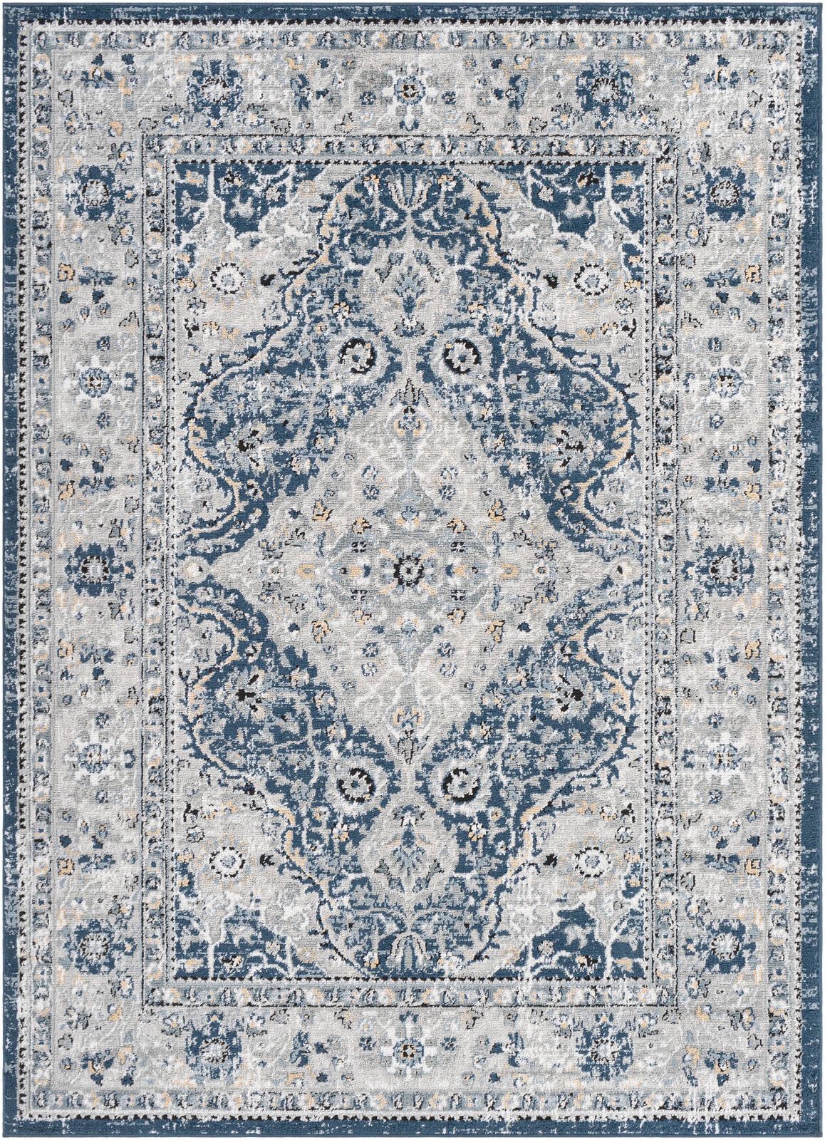 Livabliss Teppich »VIENNA«, rechteckig, 10 mm Höhe, Boho Kurzflor Orientteppich, Wohnzimmer, Schlafzimmer, Blau