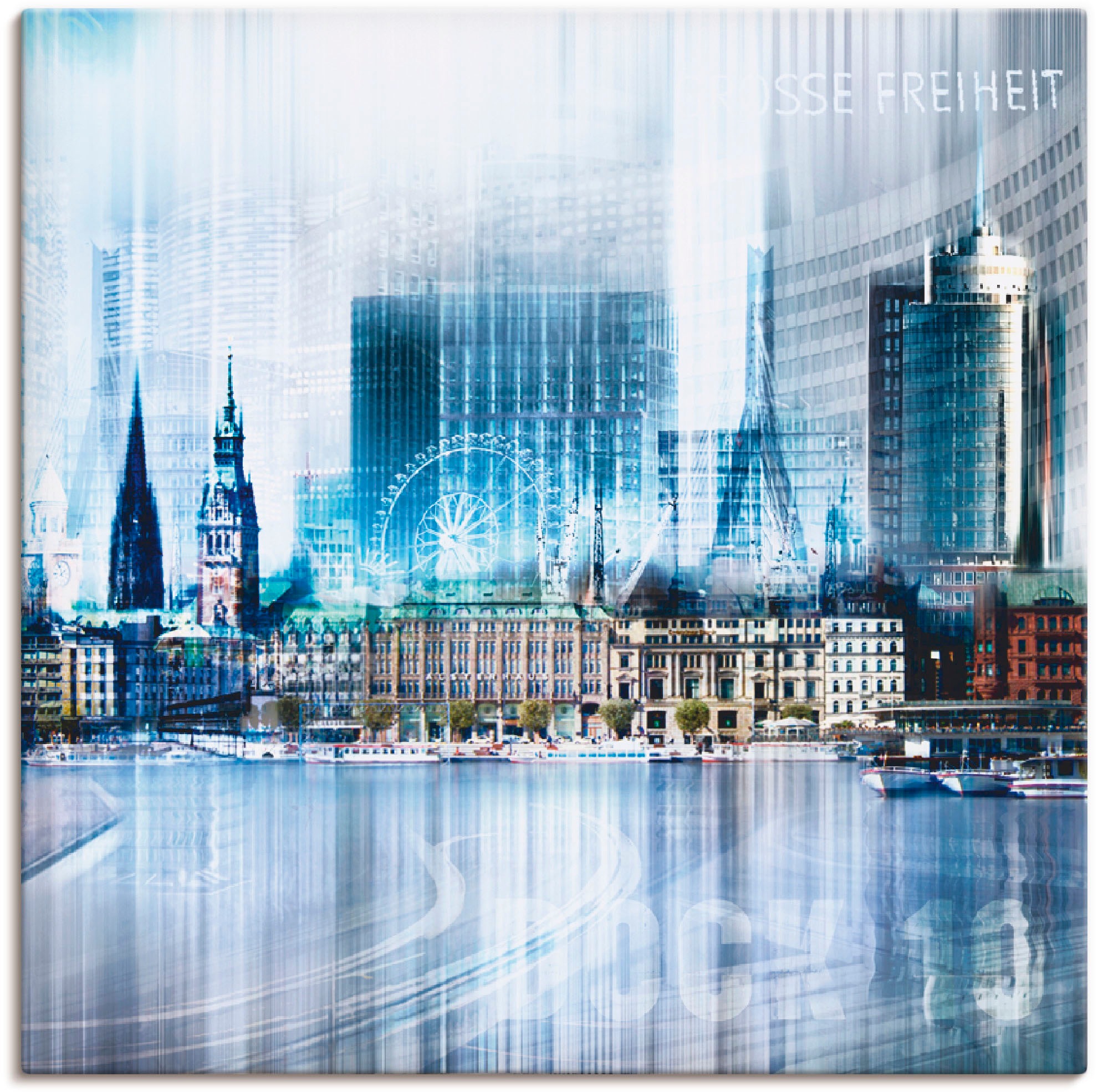 Image of Artland Wandbild »Hamburg Collage I«, Deutschland, (1 St.), in vielen Grössen & Produktarten -Leinwandbild, Poster, Wandaufkleber / Wandtattoo auch für Badezimmer geeignet bei Ackermann Versand Schweiz