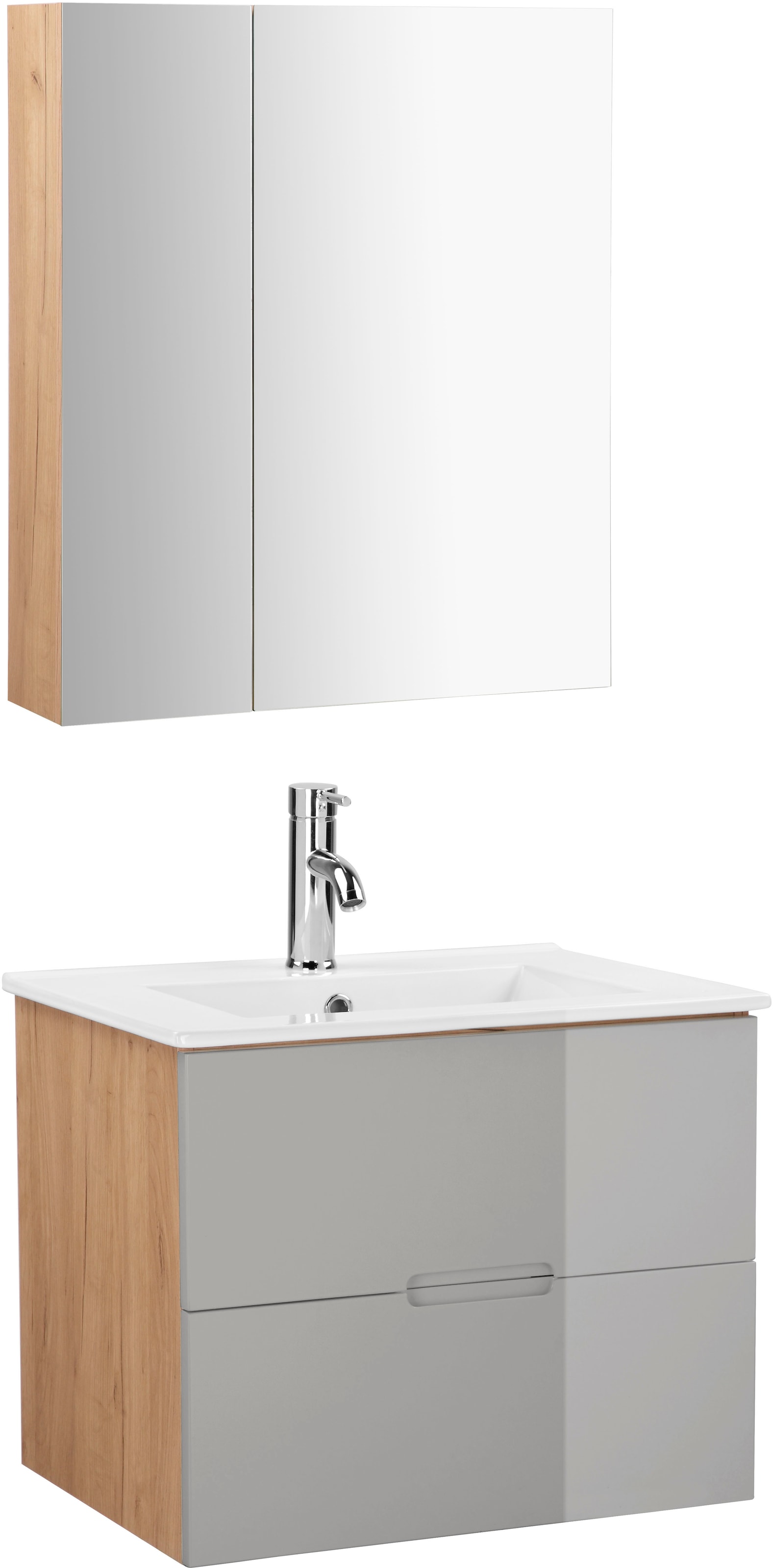 Image of welltime Badmöbel-Set "Lund Badmöbel Set Badschrank Badezimmerset"