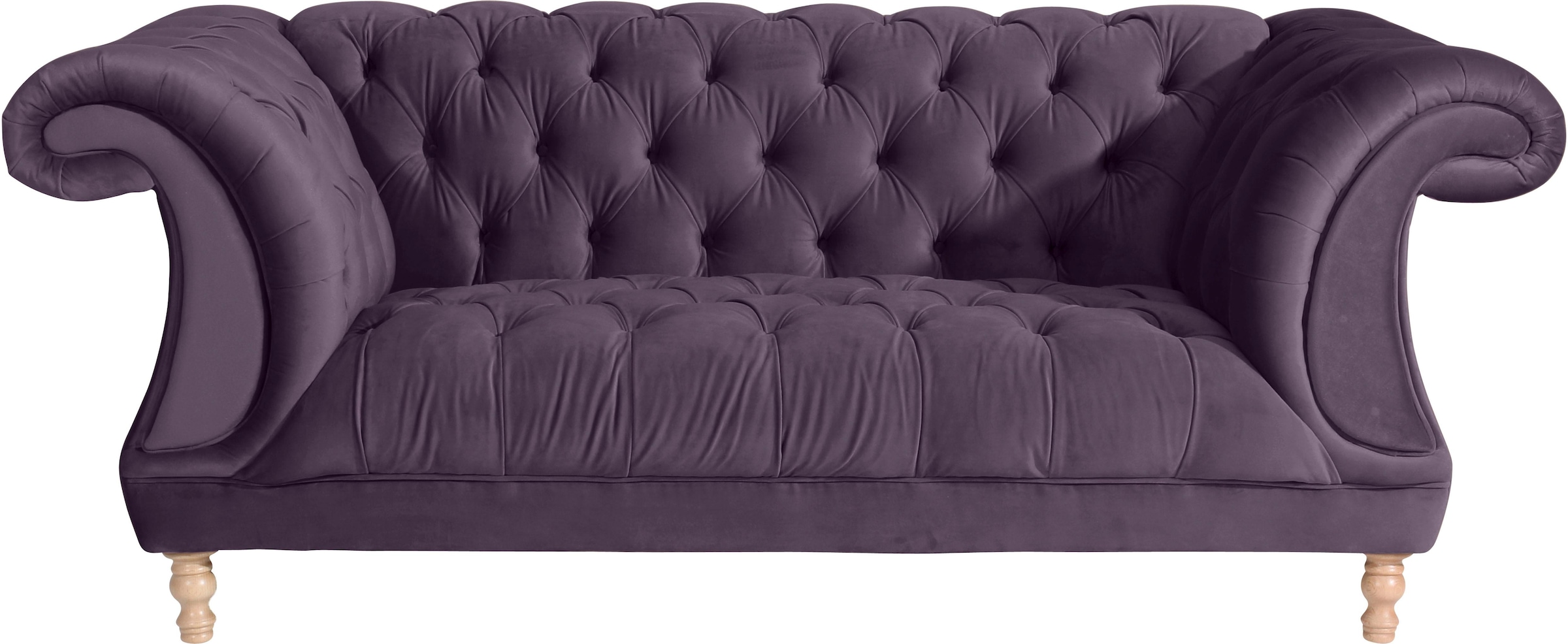 Max Winzer® Chesterfield-Sofa »Isabelle«, mit Knopfheftung & gedrechselten Füssen in Buche natur, Breite 200 cm