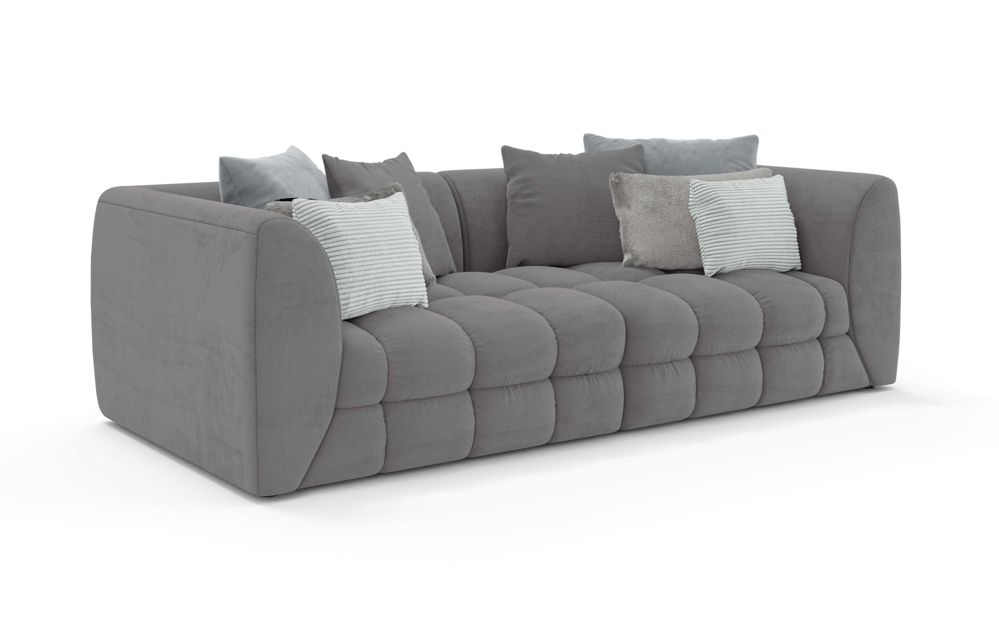 s.Oliver Big-Sofa »COBBO 3-Sitzer Design-Sofa Bubble-Optik, Masse B/T/H: 259/126/104 cm« mit vielen Kissen, moderne Steppung und hoher Sitzkomfort
