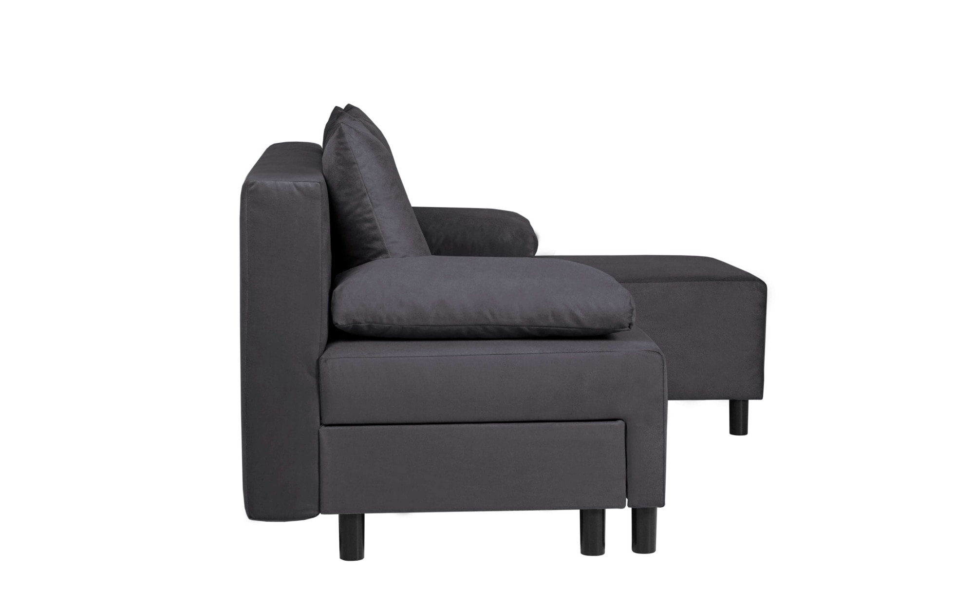 INOSIGN Ecksofa »IWALANI, Schlafsofa mit Bettkasten, Recamiere beidseitig montierbar« L-Form, B/T/H 199/135/83 cm, Struktur weich & Velvet