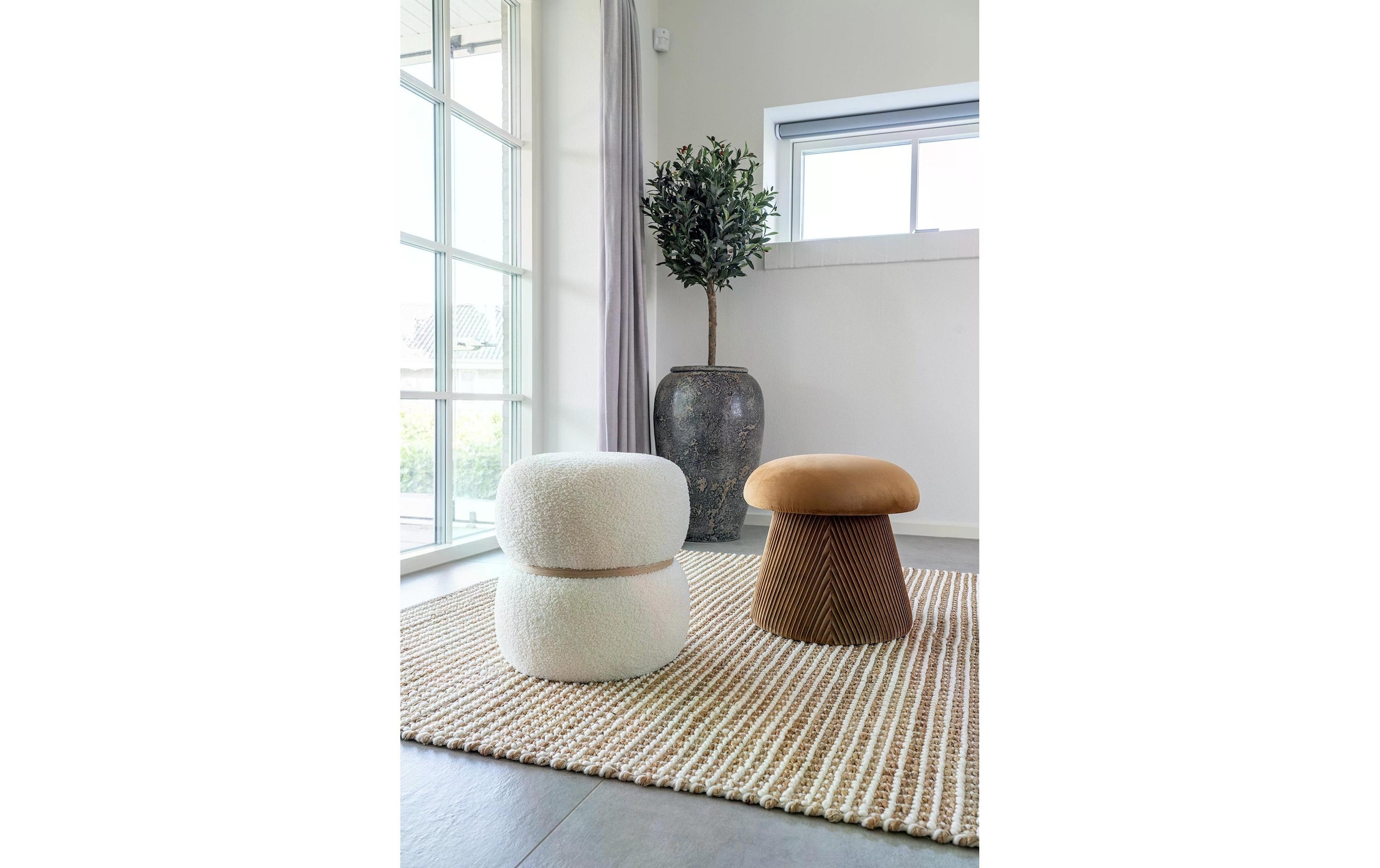 House Nordic Pouf »Hampton Goldfarbenbraun«