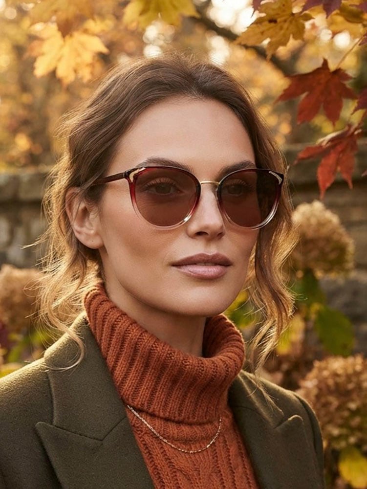 Image of Laura Scott Sonnenbrille Tropfen-Design, Vollrandrahmen, altrosa mit Farbverlauf