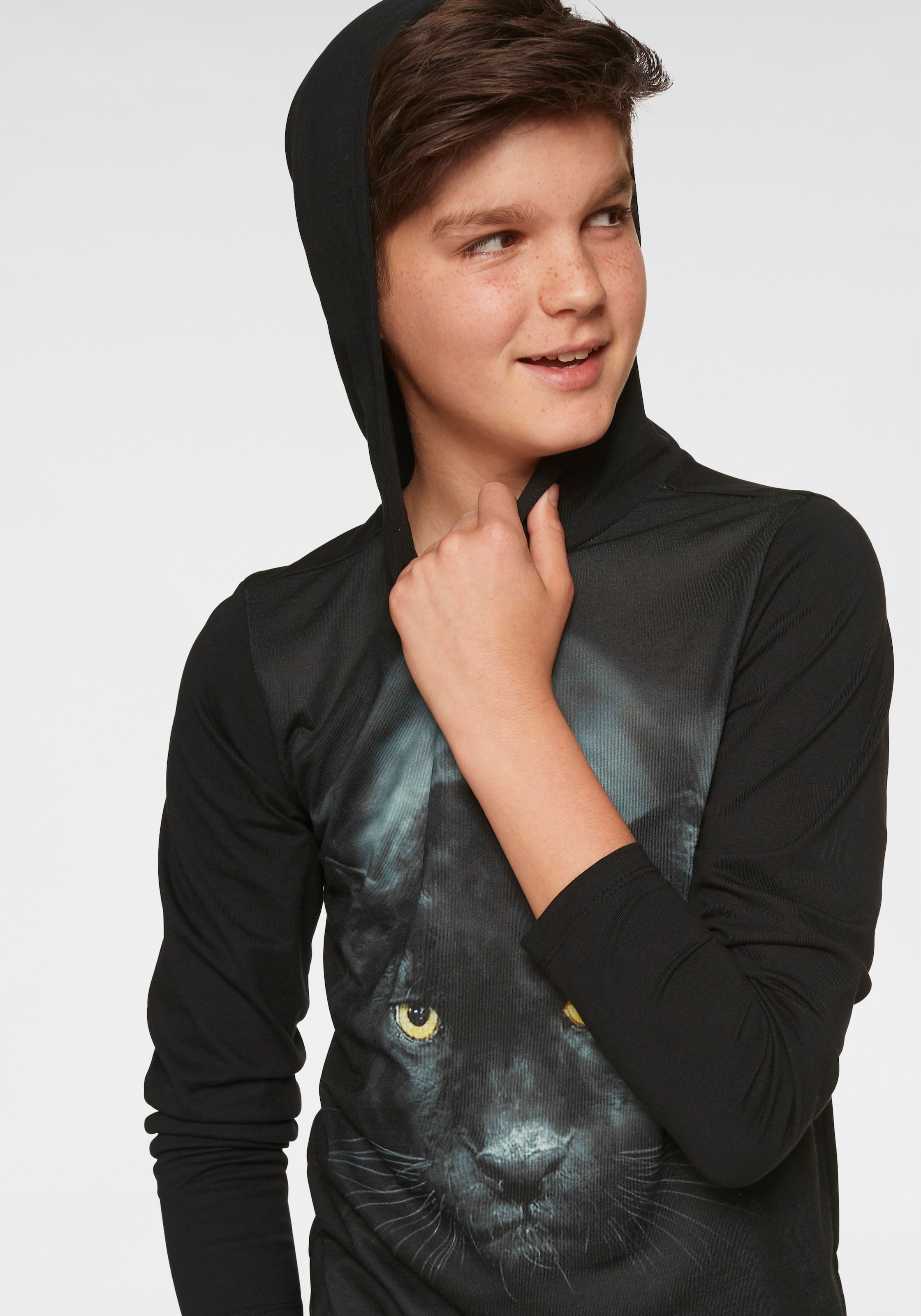 »PANTHER«, KIDSWORLD shoppen Kapuzenshirt - ohne Trendige Mindestbestellwert versandkostenfrei Fotodruck