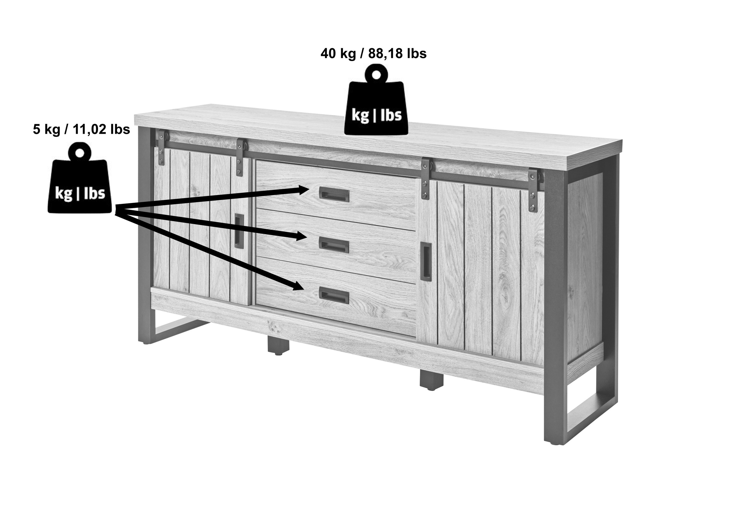 Jahnke Sideboard »SLIDE SBS 150« 1 Stk. tlg. Sideboard mit 2 Schiebetüren, Metallgestell, Breite ca. 150cm
