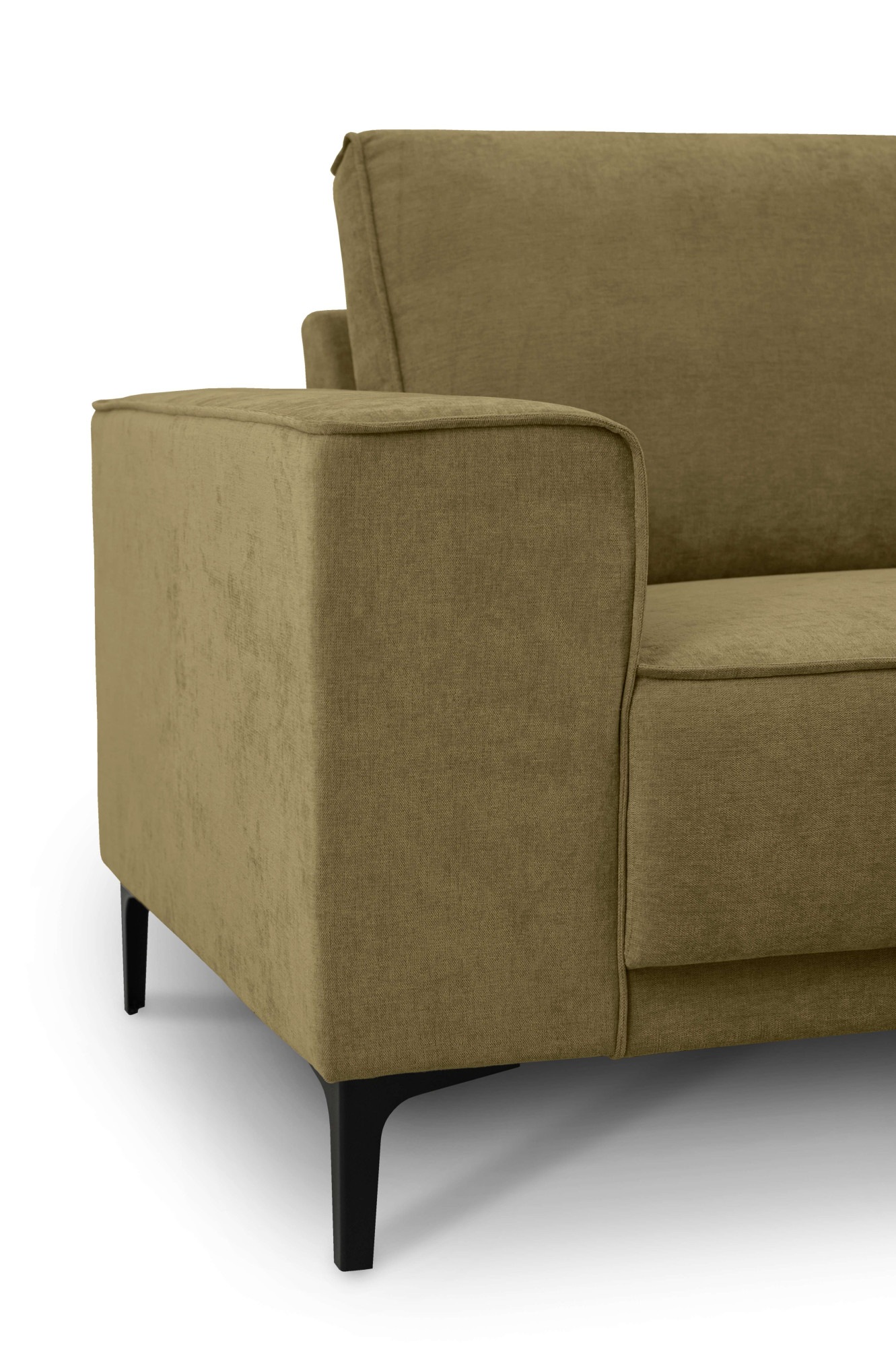 Places of Style Ecksofa »Polsterecke Oland, Struktur, Flachgewebe, Luxus-Microfaser, Boucle«, L-Form, 280 cm, Wellenunterfederung, Skandi-Design, Metallfüsse