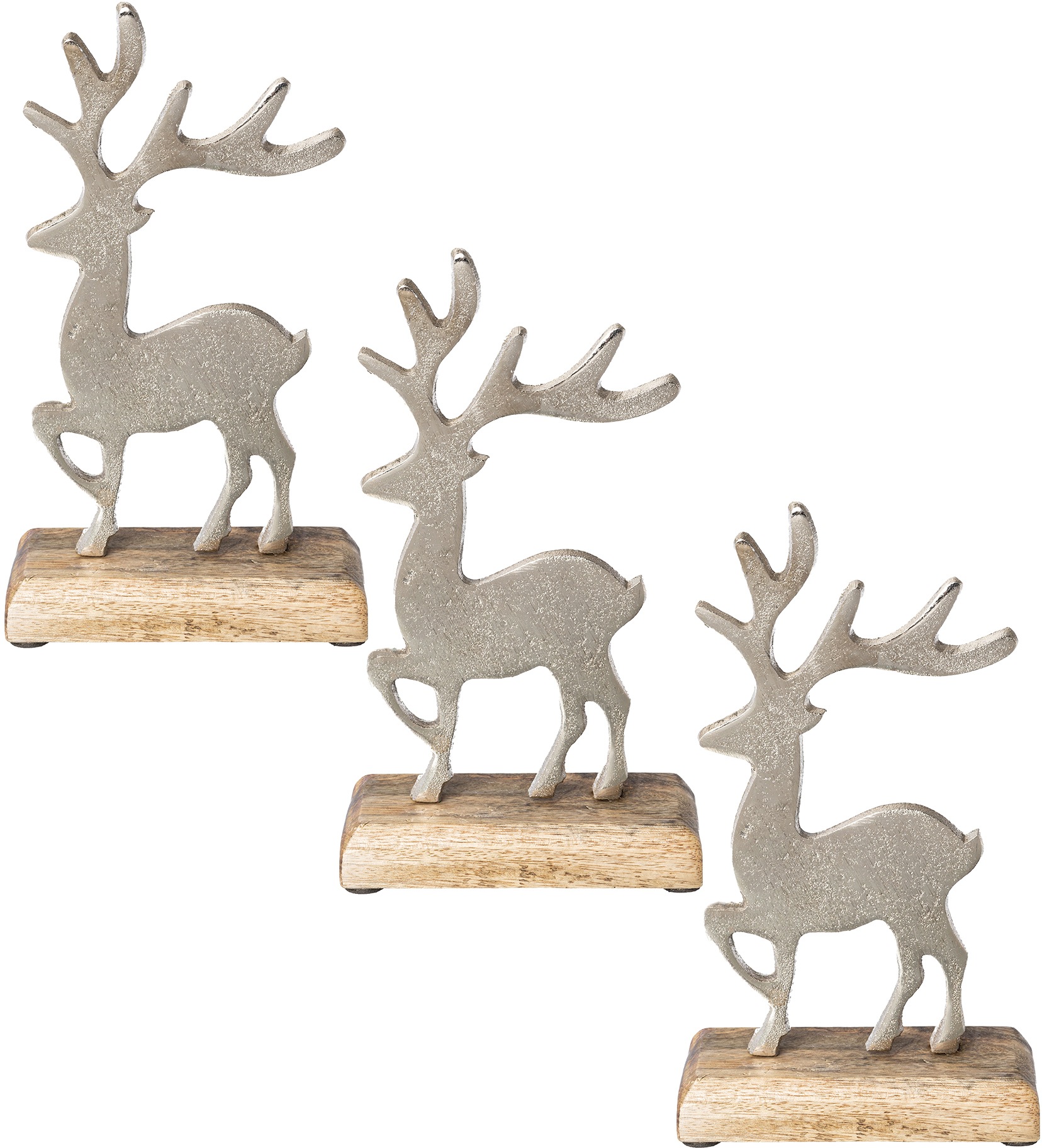 Image of Creativ home Weihnachtsfigur, (Set, 3 St.), Hirsch auf Holzbase, Höhe ca. 23 cm bei Ackermann Versand Schweiz