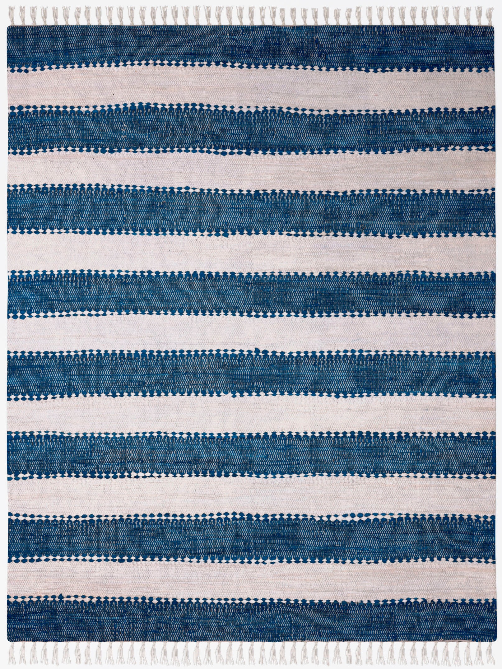 GOODproduct Tapis »Benja« Rectangulaire 10 mm Höhe Handweb Teppich, gestreift, 90% Baumwolle, handgewebt, mit Fransen.