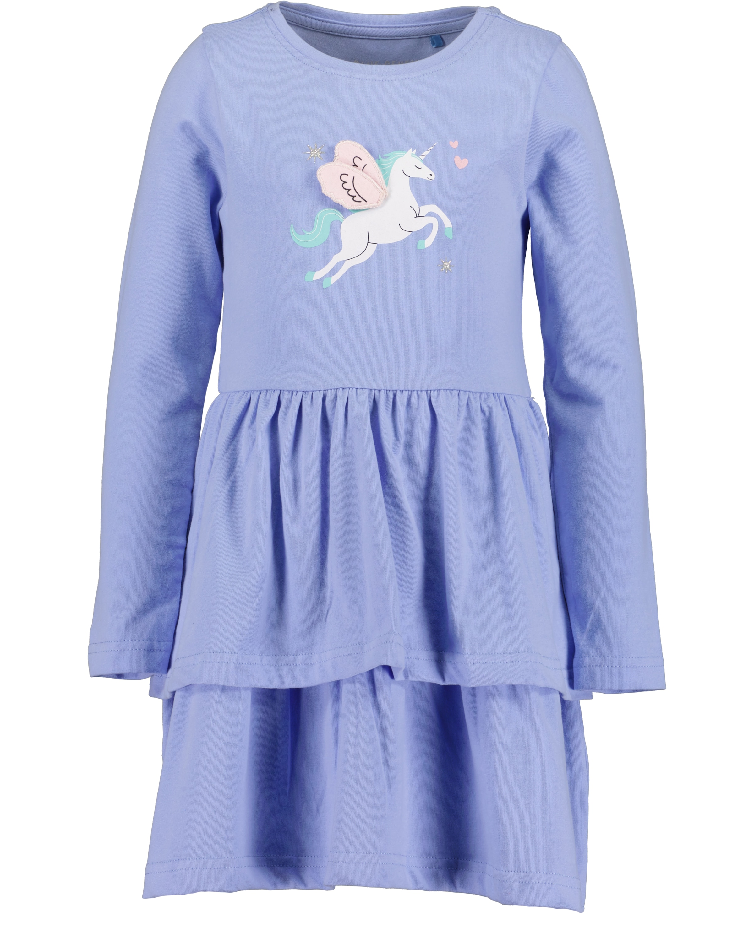 Blue Seven Jerseykleid, mit hochwertigem Einhorn-Frontmotiv und mit Volants