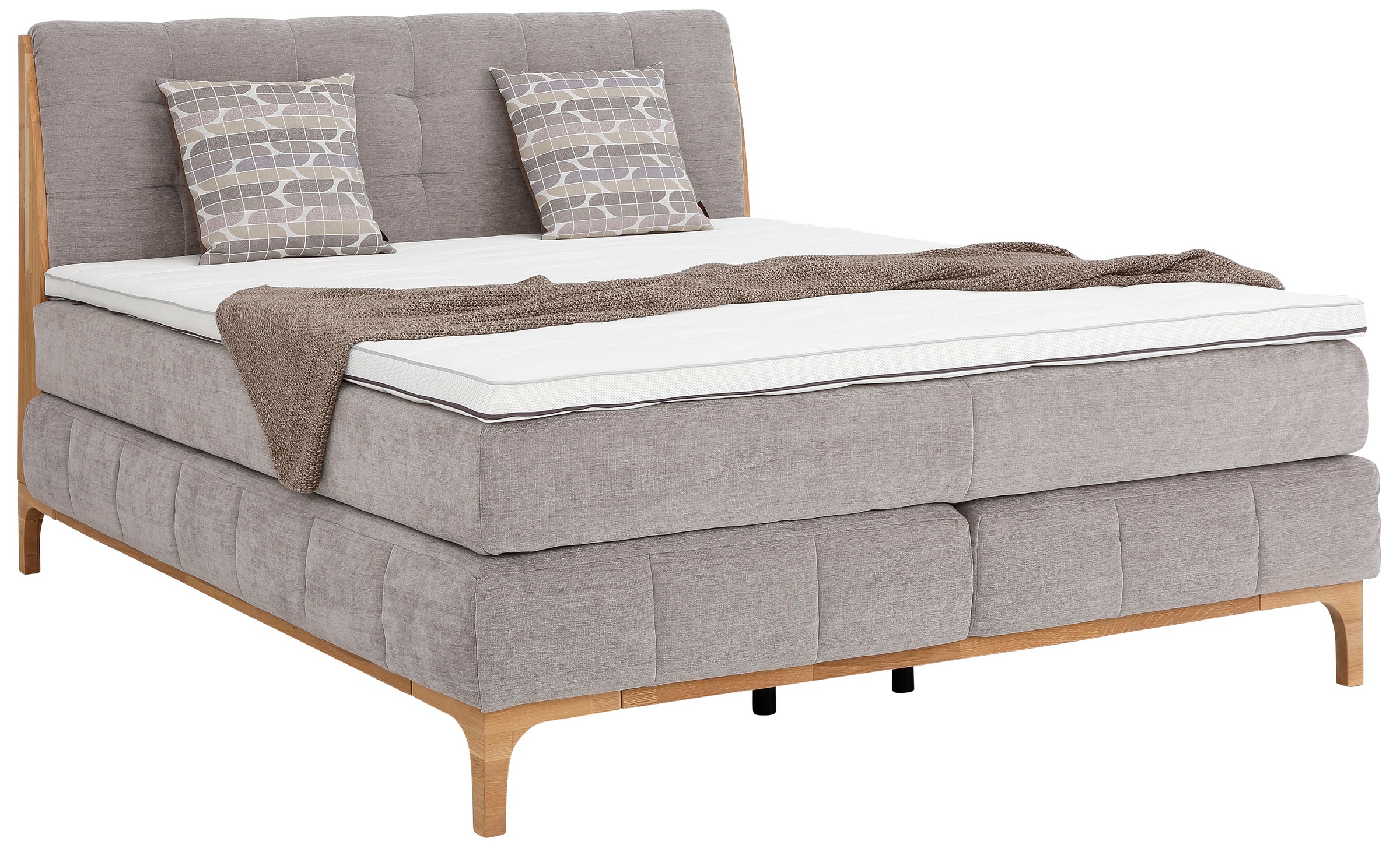 GOODproduct Boxspringbett »Jelle«, (5 St.), zertifizierte, recycelte Bezugsstoffe, verschiedene Ausführungen