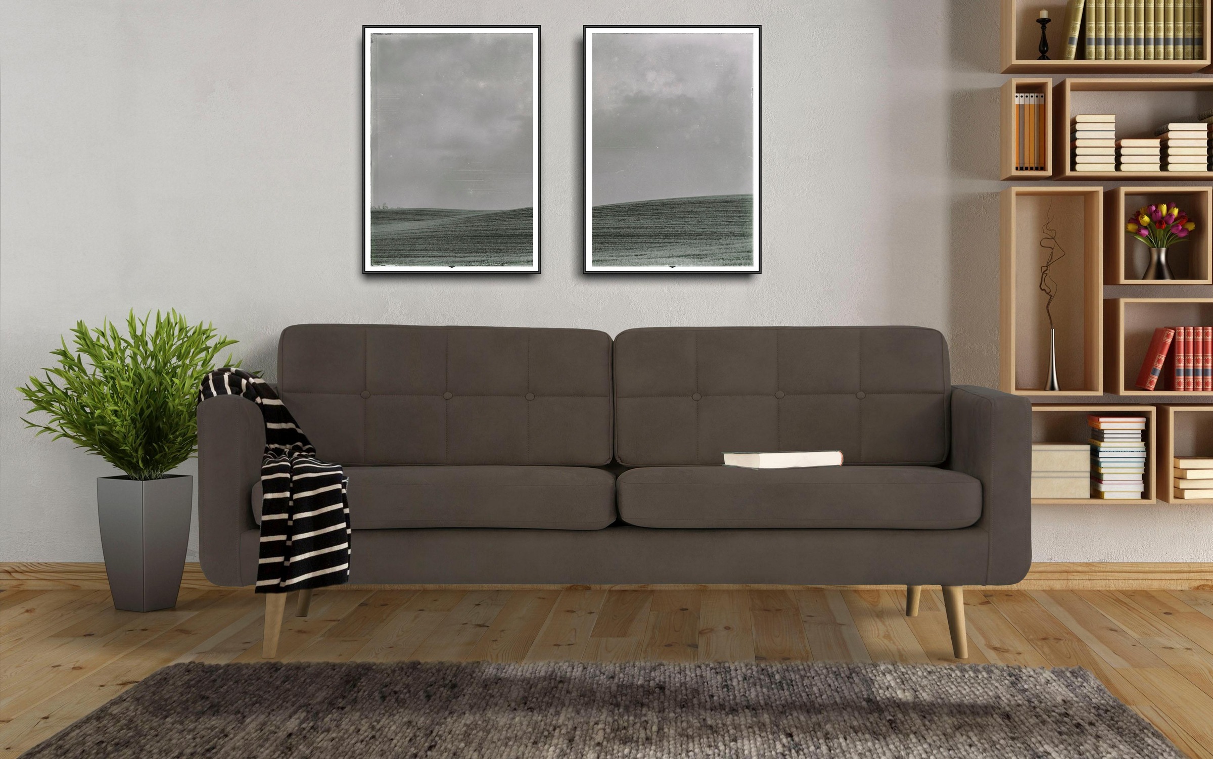 Image of Home affaire 3-Sitzer »Brest«, mit Knopfheftung und Steppung im Rücken, geradliniges Design bei Ackermann Versand Schweiz