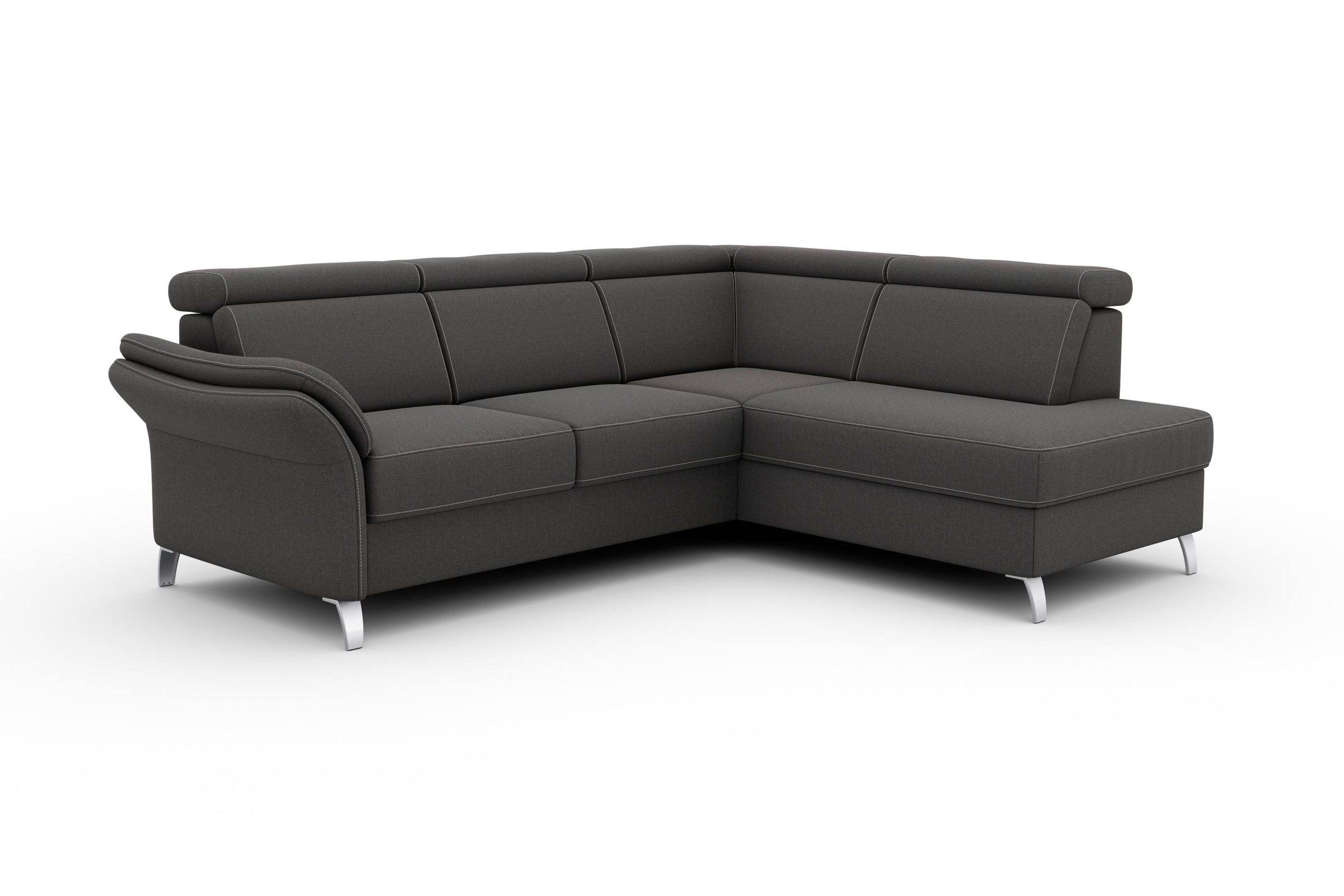sit&more Ecksofa »Vincenzo L-Form«, inklusive Kopfteilverstellung, wahlweise mit Bettfunktion, Bettkasten