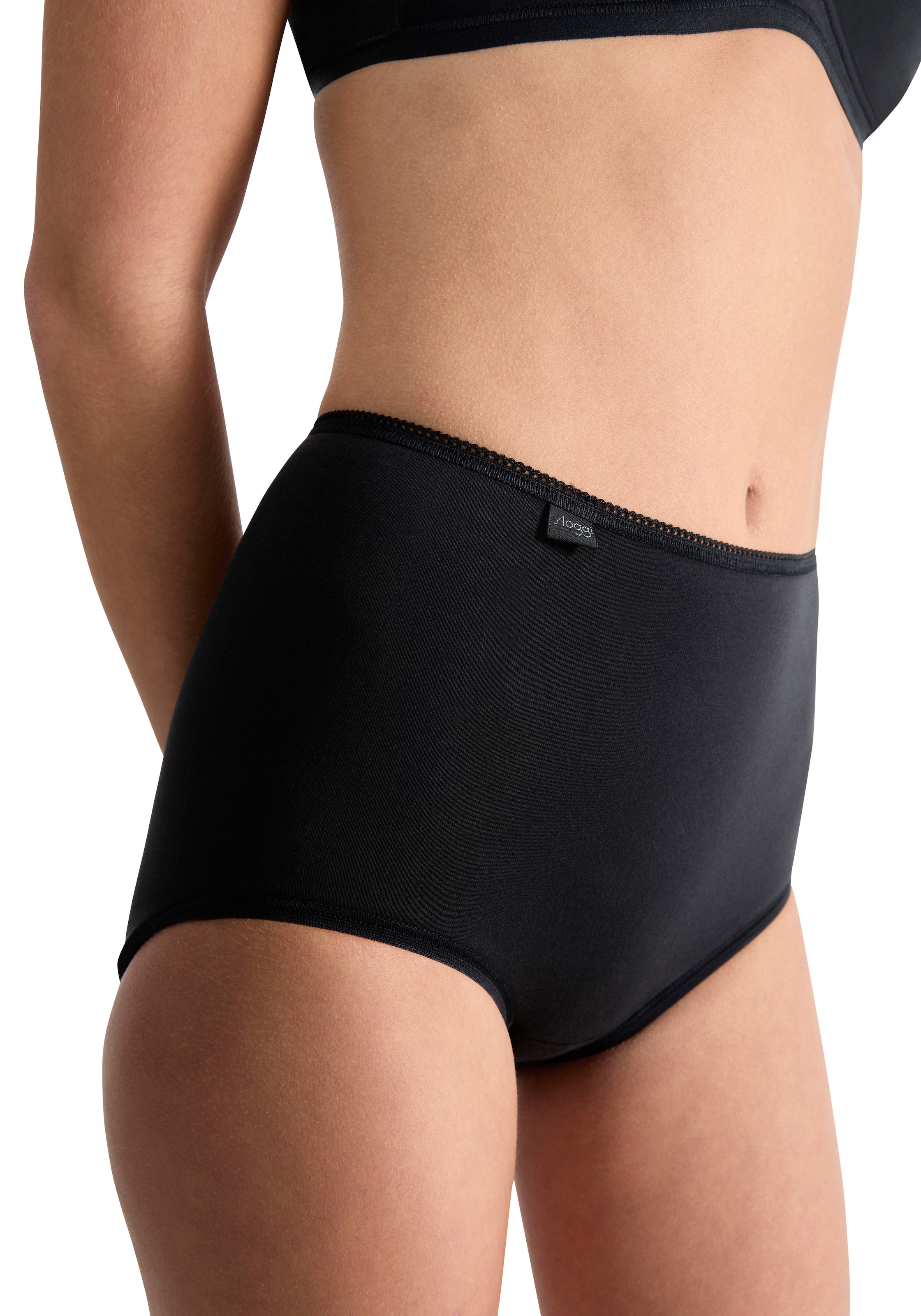 sloggi Maxislip »24/7 Cotton« höher geschnittene Passform, elastisch, Spitze, blickdicht, weich