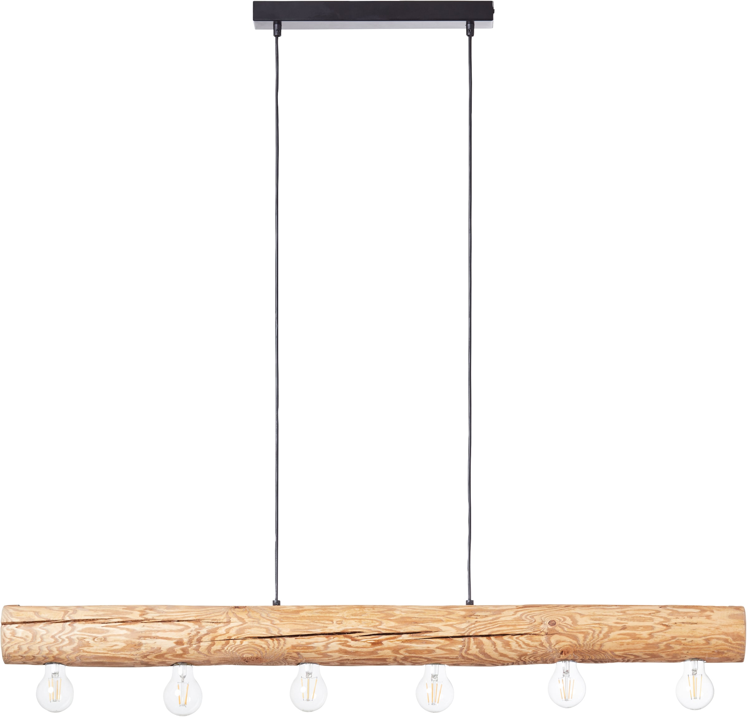 Image of Brilliant Pendelleuchte "Trabo" E27 1 Stk. 105cm Höhe, 115cm Breite, 6x E27, kürzbar, Holz/Metall, kiefer gebeizt